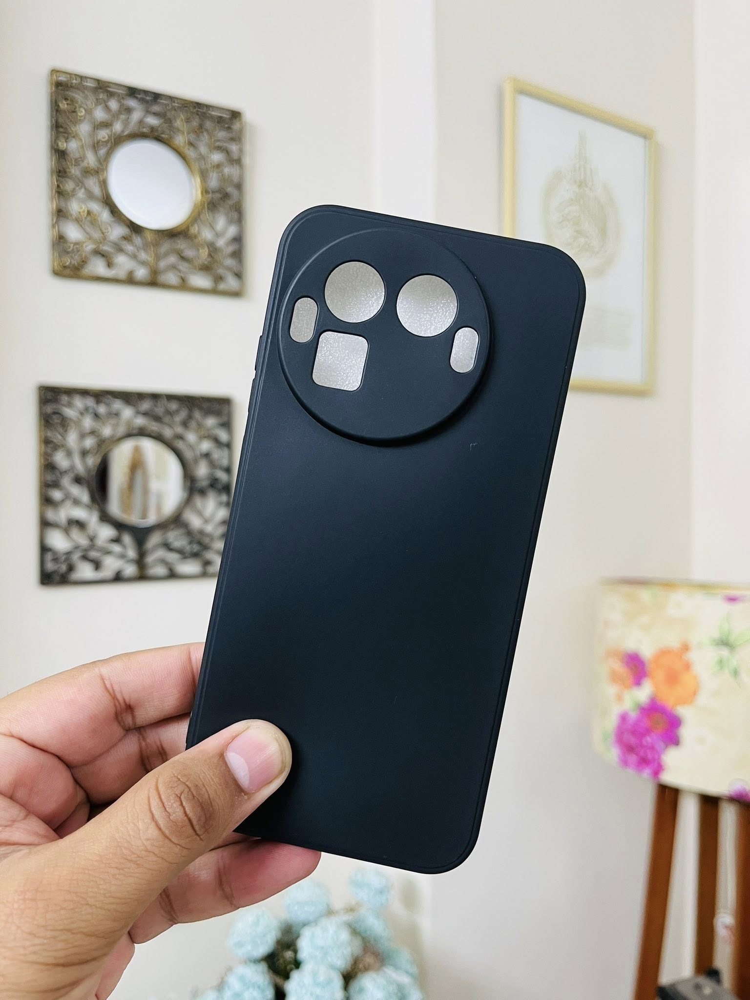 Realme GT8 Pro Back Cover Soft Silicone Phone Case Black Color
