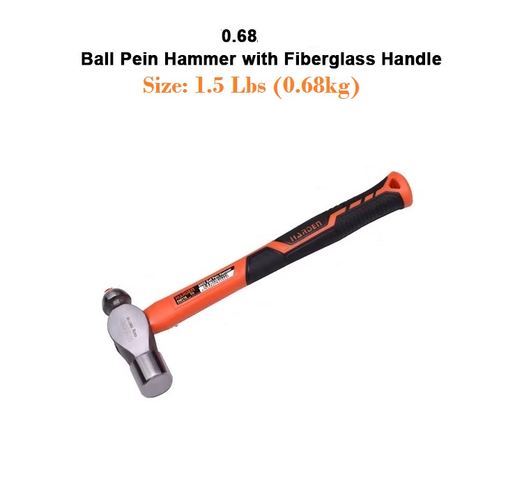 HARDEN Ball Pein Hammer ( 1.0 Lbs | 1.5Lb |  2.0 Lbs ), With Fiberglass Handle; 590114 | 590116 | 590119_img_10