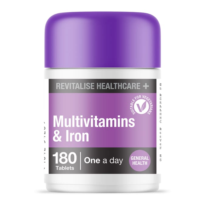 Multivitamins & Iron 180 Tablets - Made In UK