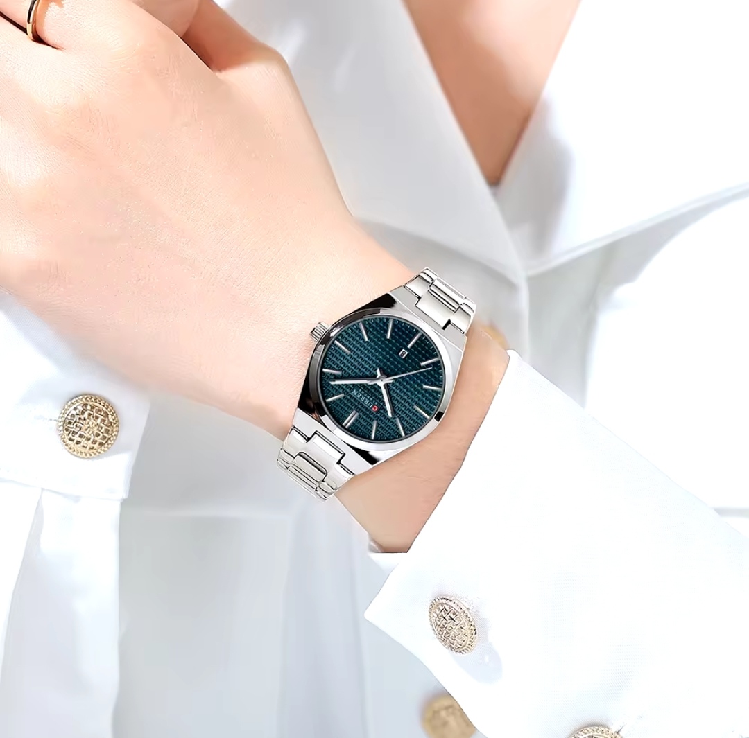 Curren 8439 Ladies Chain Watch- Blue Dial- Silver Bezel- Silver Chain- TF Code CR902CF_img_5