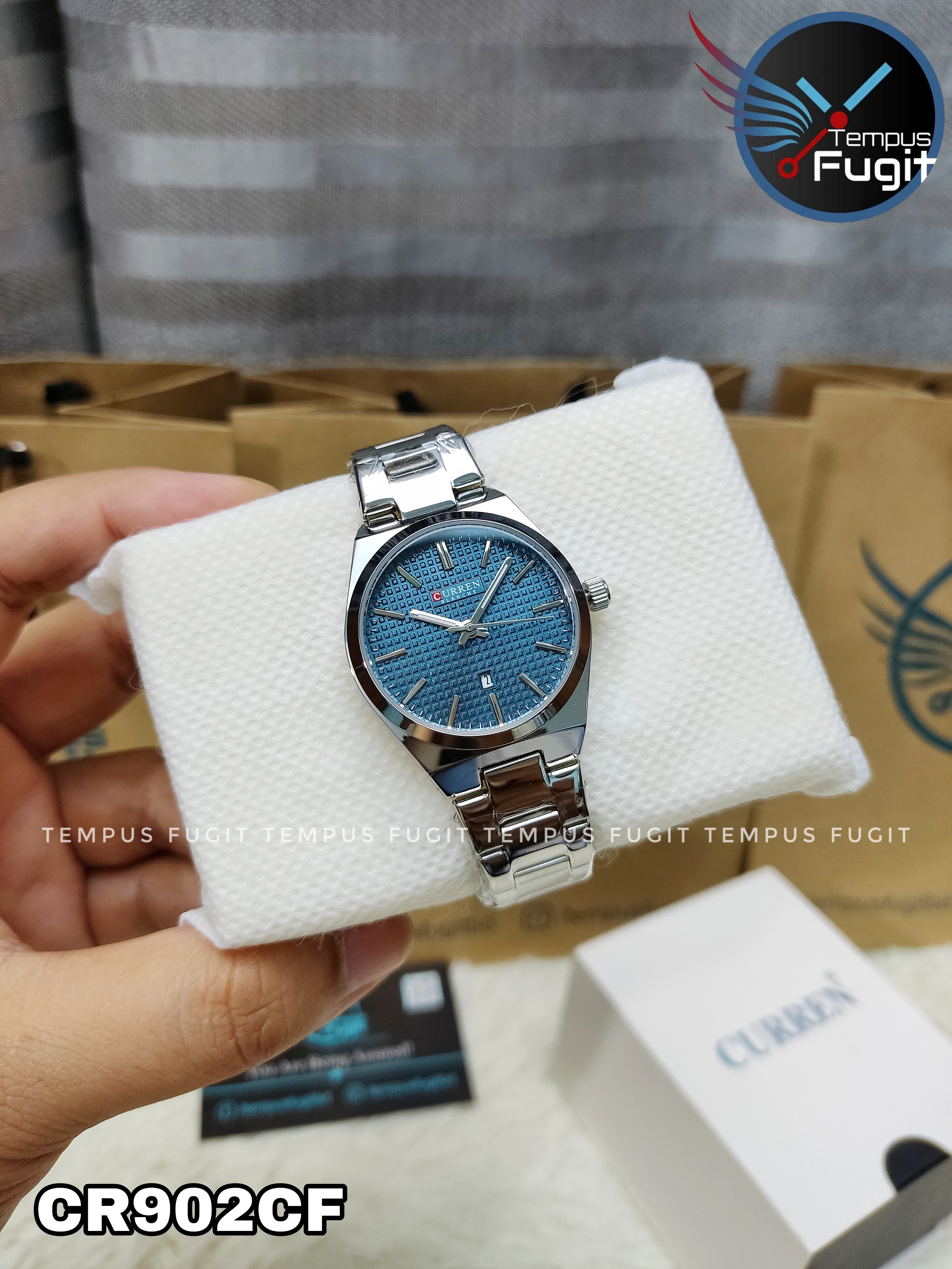 Curren 8439 Ladies Chain Watch- Blue Dial- Silver Bezel- Silver Chain- TF Code CR902CF_img_6