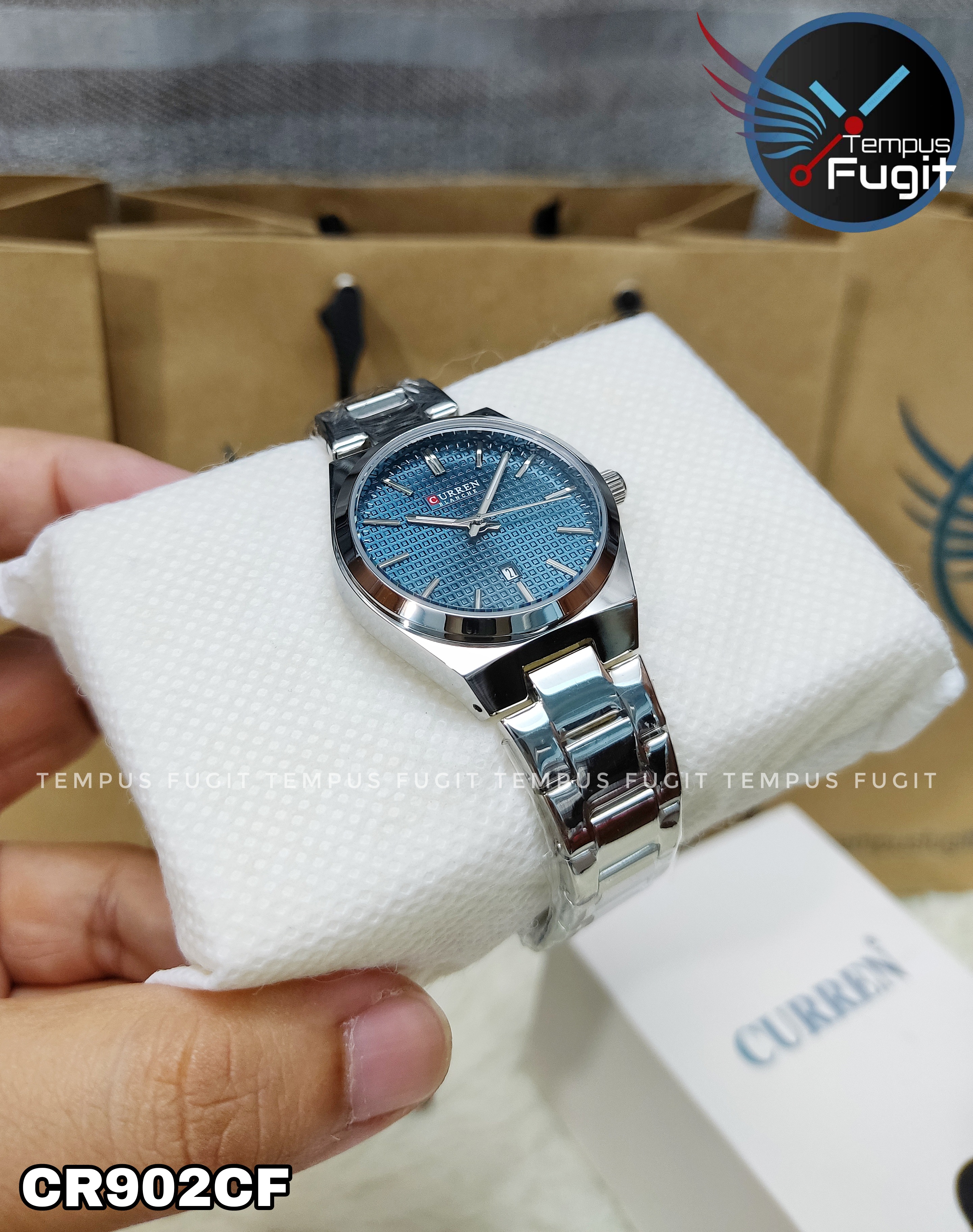 Curren 8439 Ladies Chain Watch- Blue Dial- Silver Bezel- Silver Chain- TF Code CR902CF_img_7