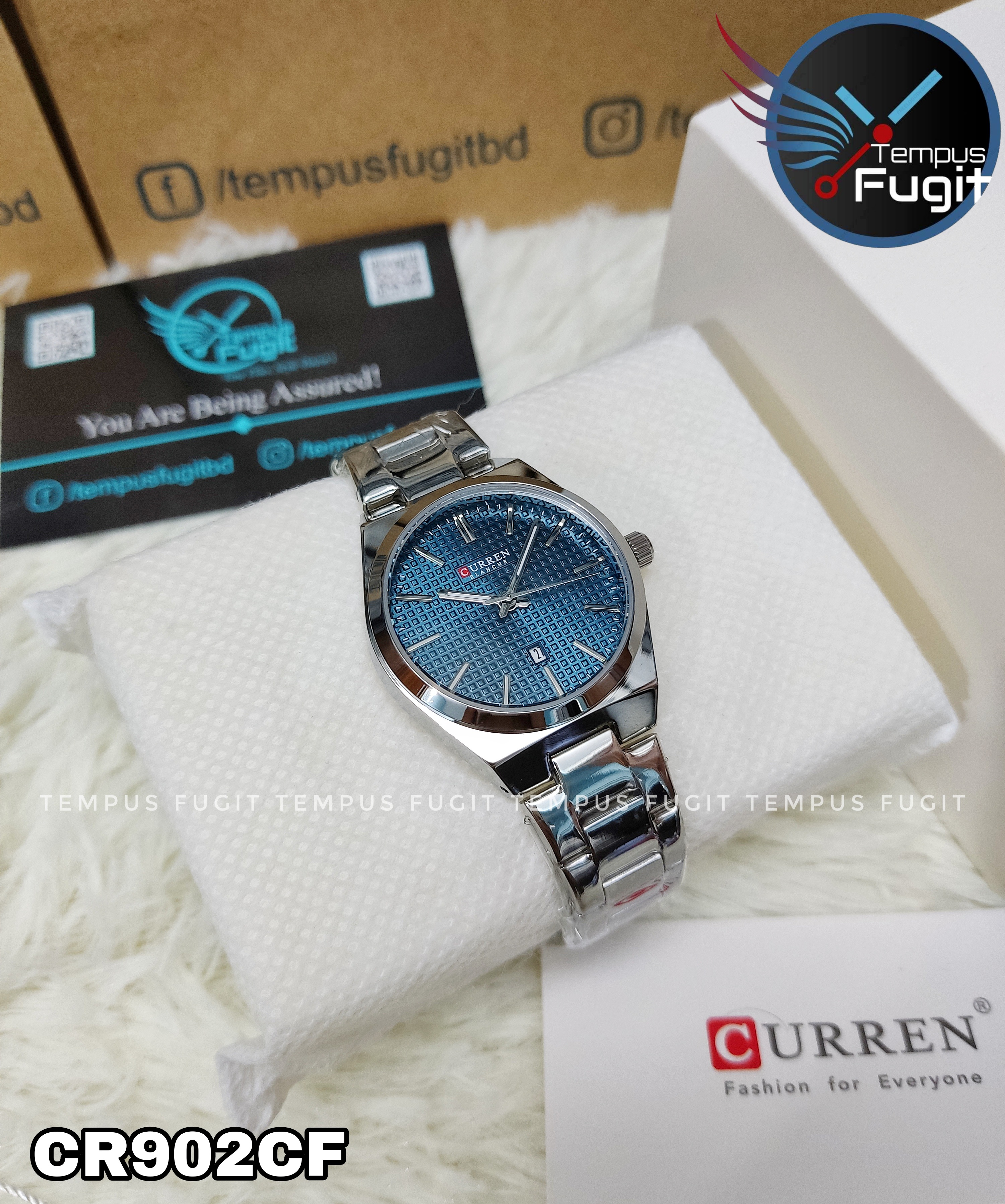 Curren 8439 Ladies Chain Watch- Blue Dial- Silver Bezel- Silver Chain- TF Code CR902CF_img_8