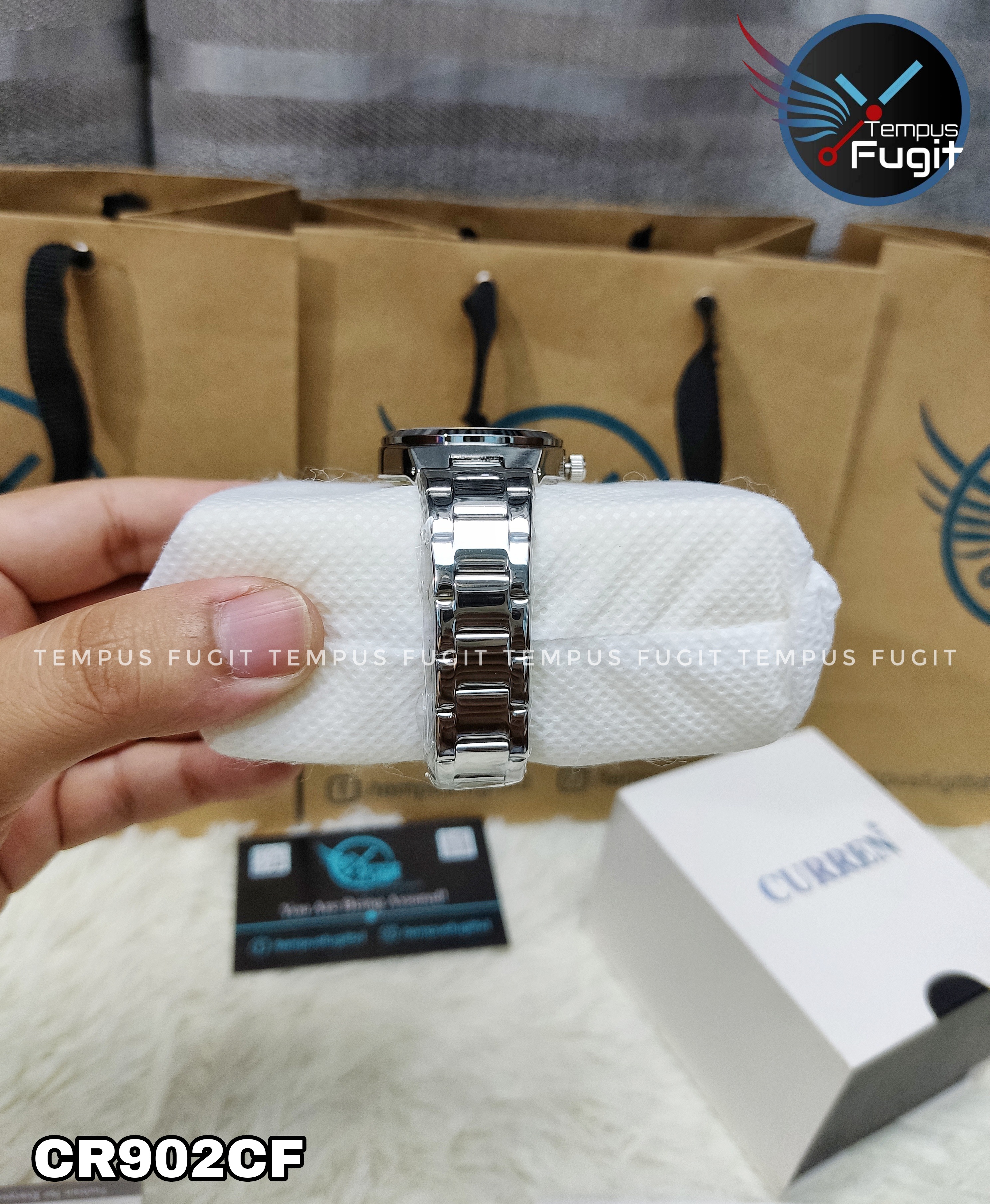 Curren 8439 Ladies Chain Watch- Blue Dial- Silver Bezel- Silver Chain- TF Code CR902CF_img_11