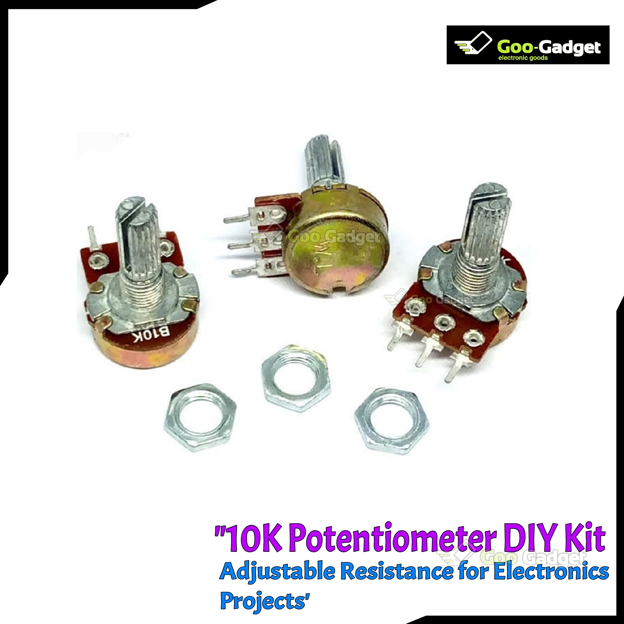 10K Versatile Potentiometer DIY Kit | Adjustable Resistance for Electronics Projects