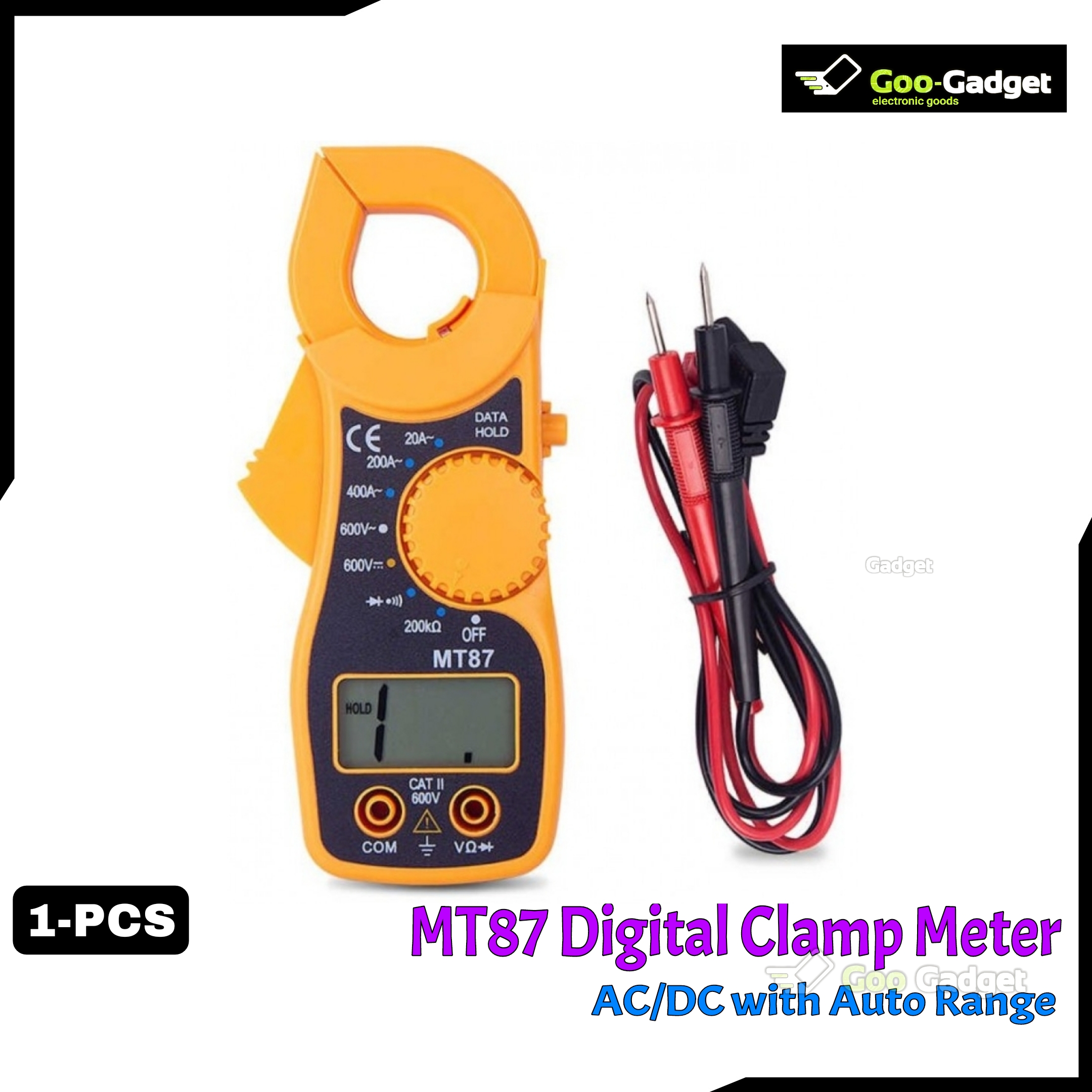 MT87 Digital Clamp Meter with Auto Range | Multimeter for AC/DC Current and Voltage Measurement