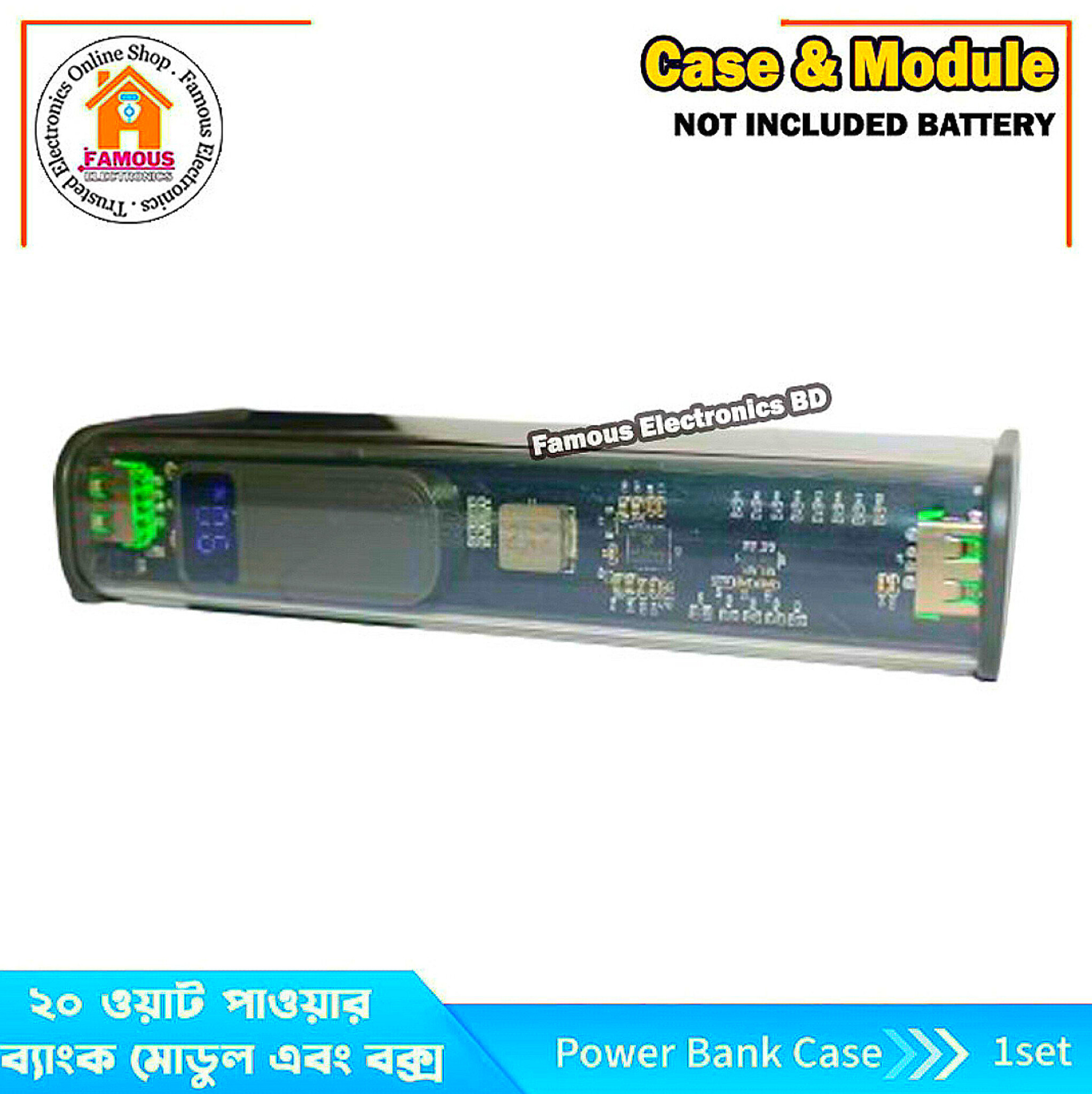 PD22.5W Dual-Direction Fast Charging Case for 4PCS 21700 Battery (Battery Not included) Power Bank Battery Case_img_3