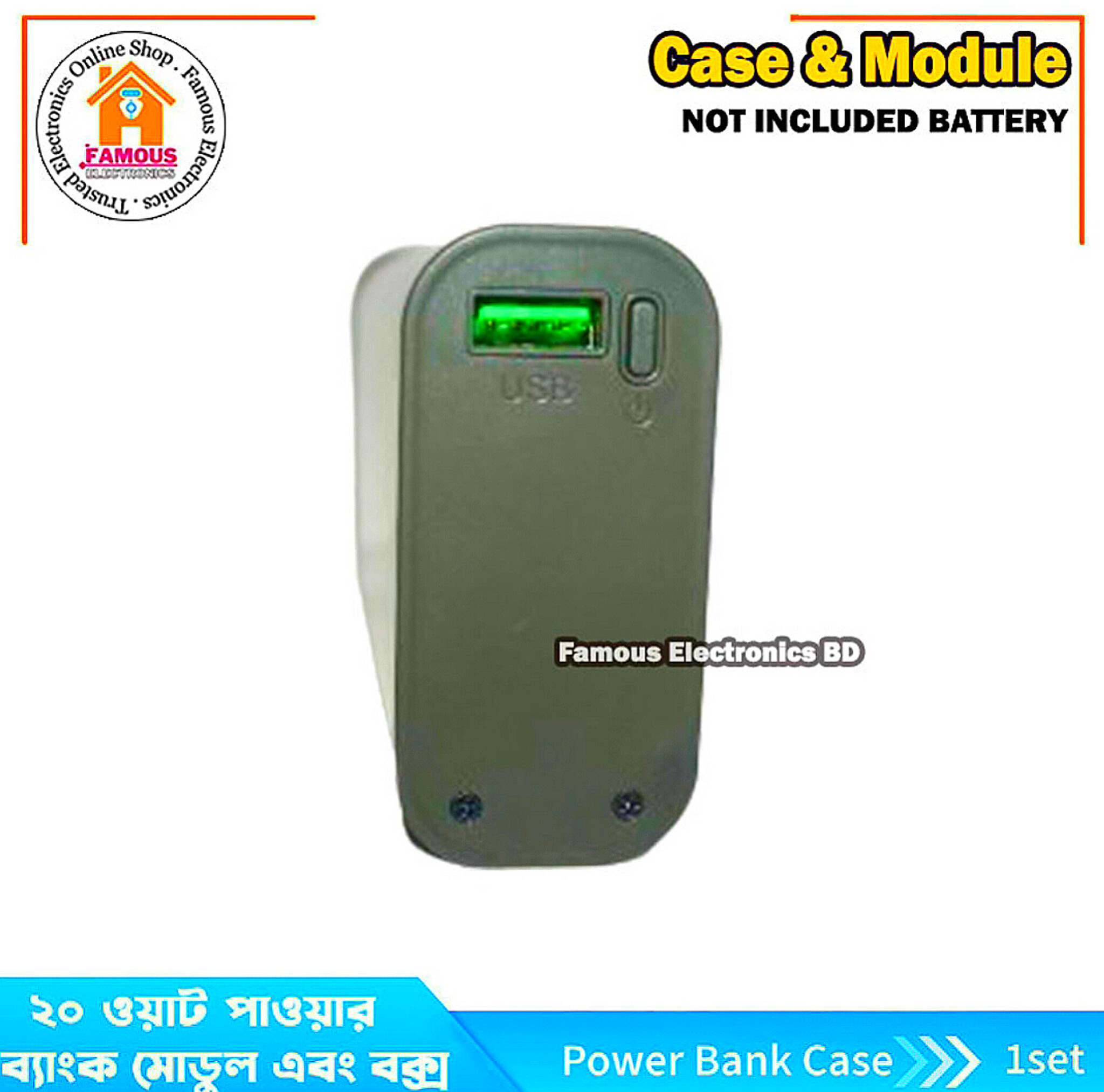 PD22.5W Dual-Direction Fast Charging Case for 4PCS 21700 Battery (Battery Not included) Power Bank Battery Case_img_6