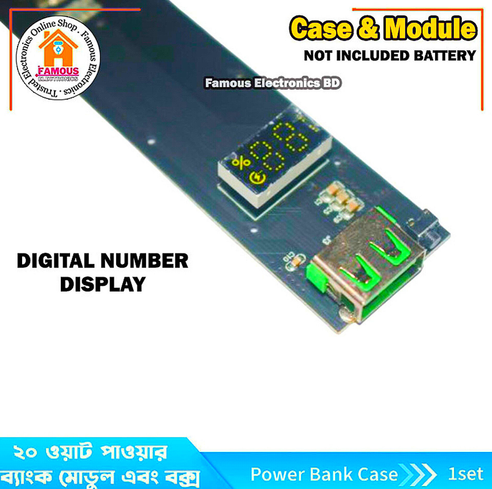 PD22.5W Dual-Direction Fast Charging Case for 4PCS 21700 Battery (Battery Not included) Power Bank Battery Case_img_5