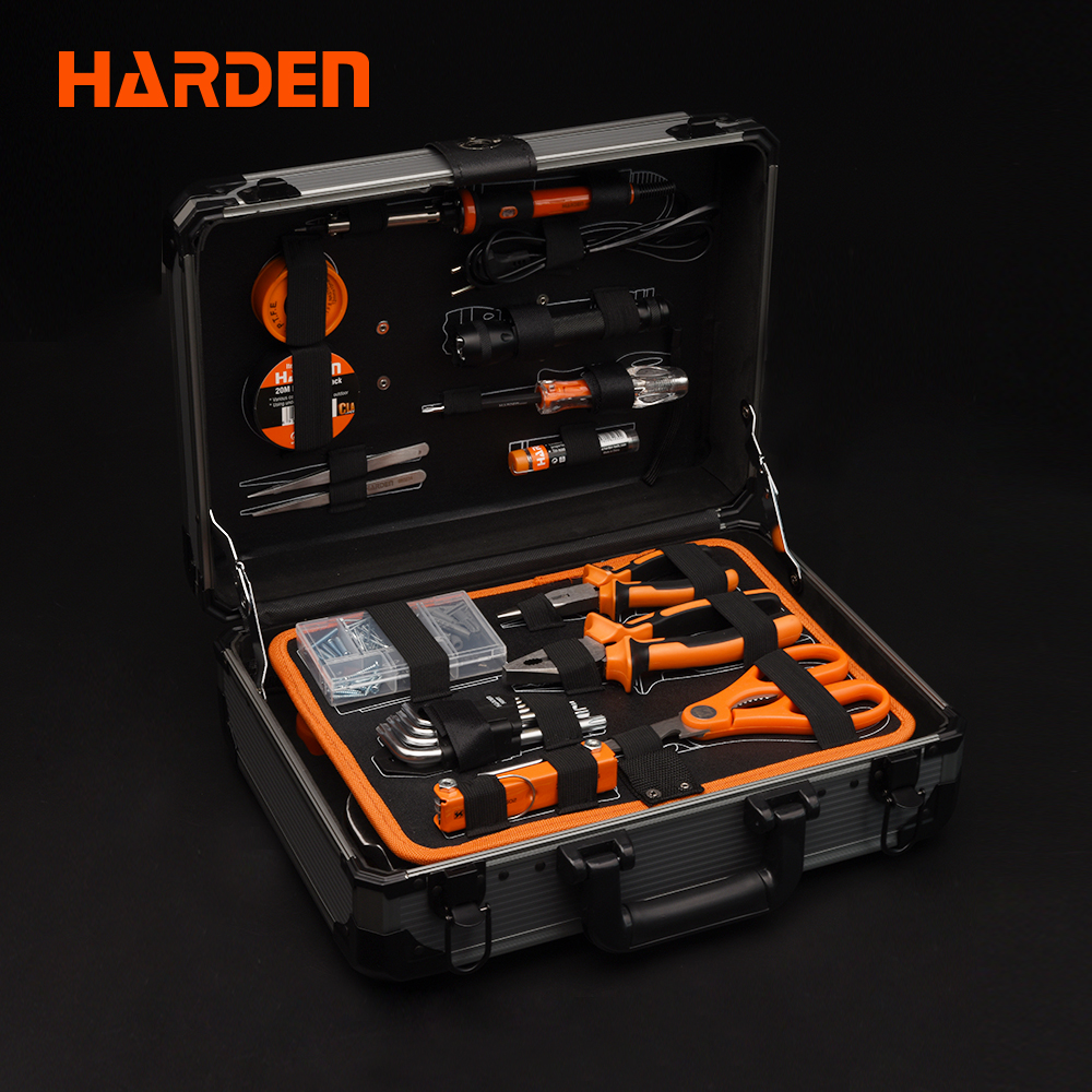 Harden 155pcs Professional Hand Tools Set In Aluminium Case Germany Design Electrical Hand Tool Set Household Tools Set 510703_img_1