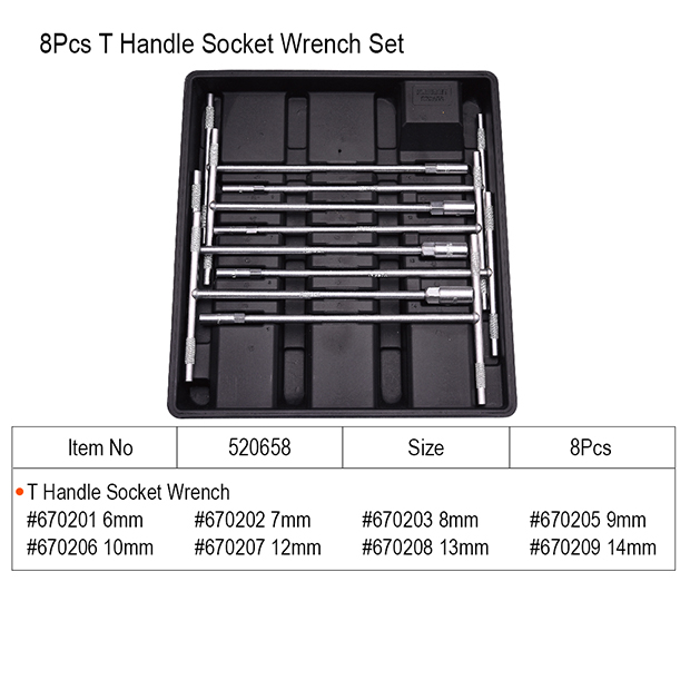 Harden 8pcs T - Handle Socket Wrench Set : ( 6, 7, 8, 9, 10, 12, 13, 14mm ) 520658_img_6