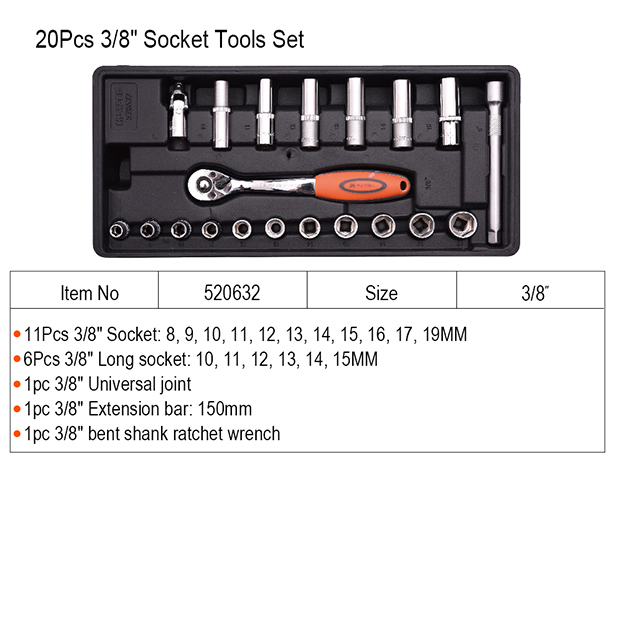HARDEN 20pcs 3/8" Drive Socket Tools Set 520632_img_7