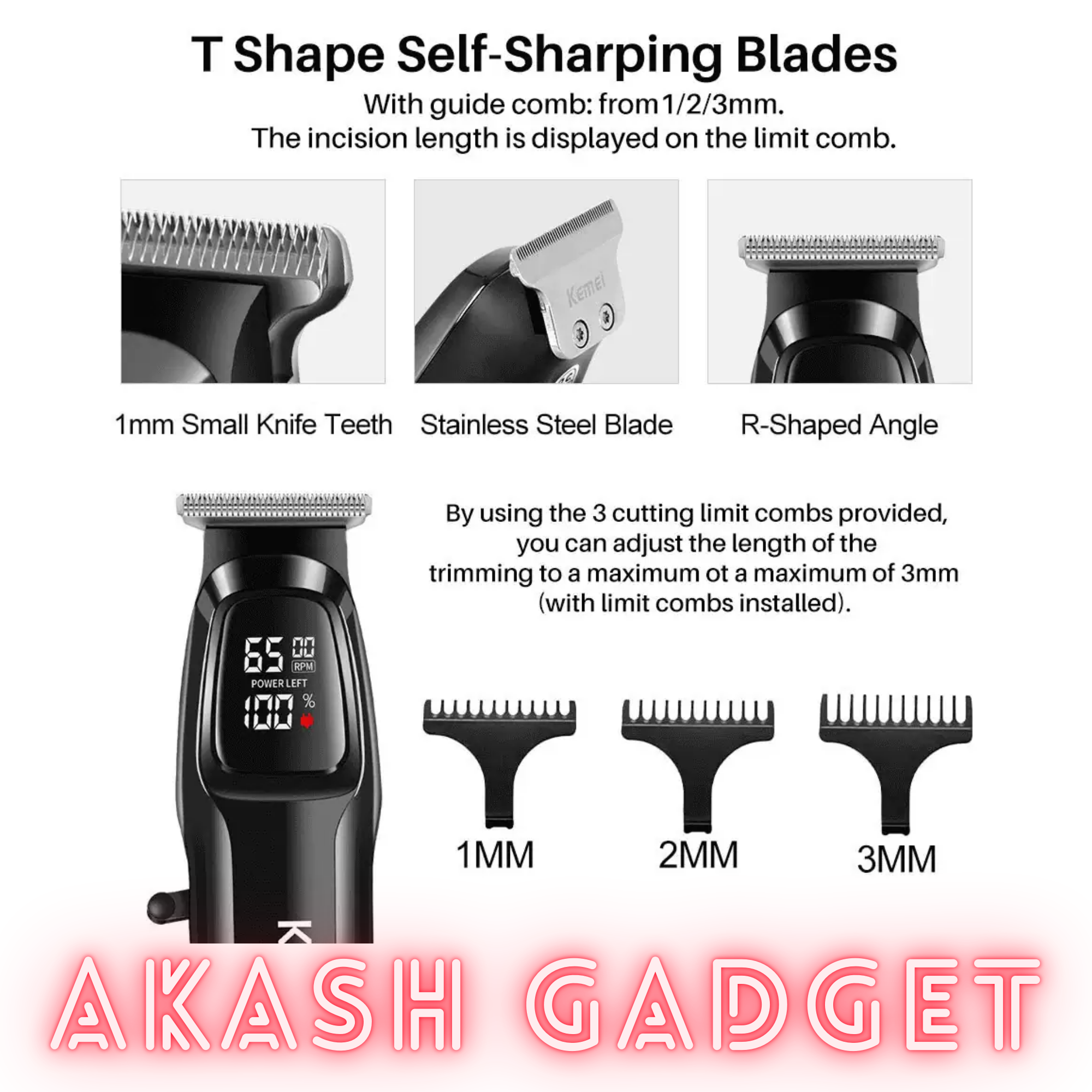 Kemei KM-2273 Hair Clipper and Beard Trimmer for Men_img_5