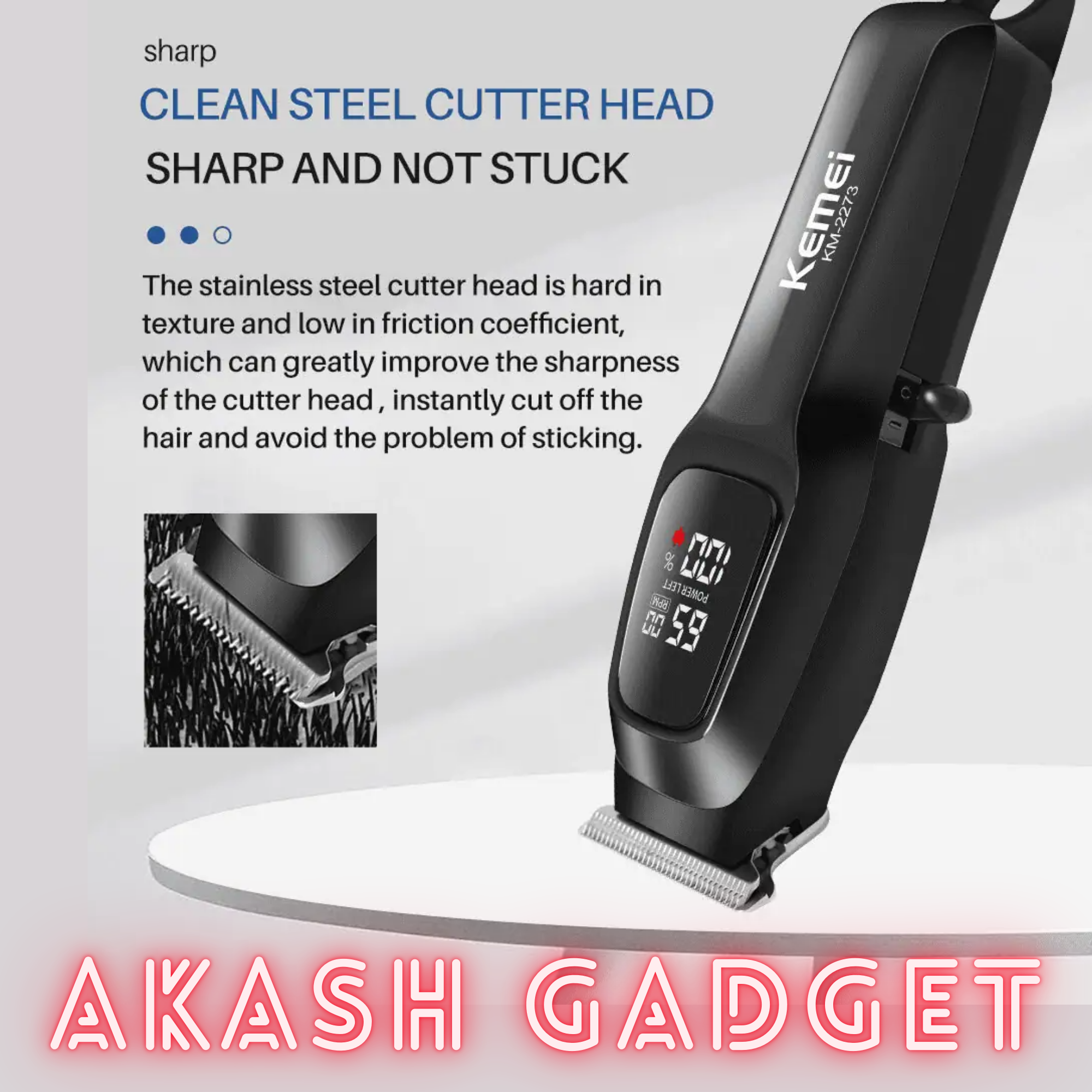 Kemei KM-2273 Hair Clipper and Beard Trimmer for Men_img_6