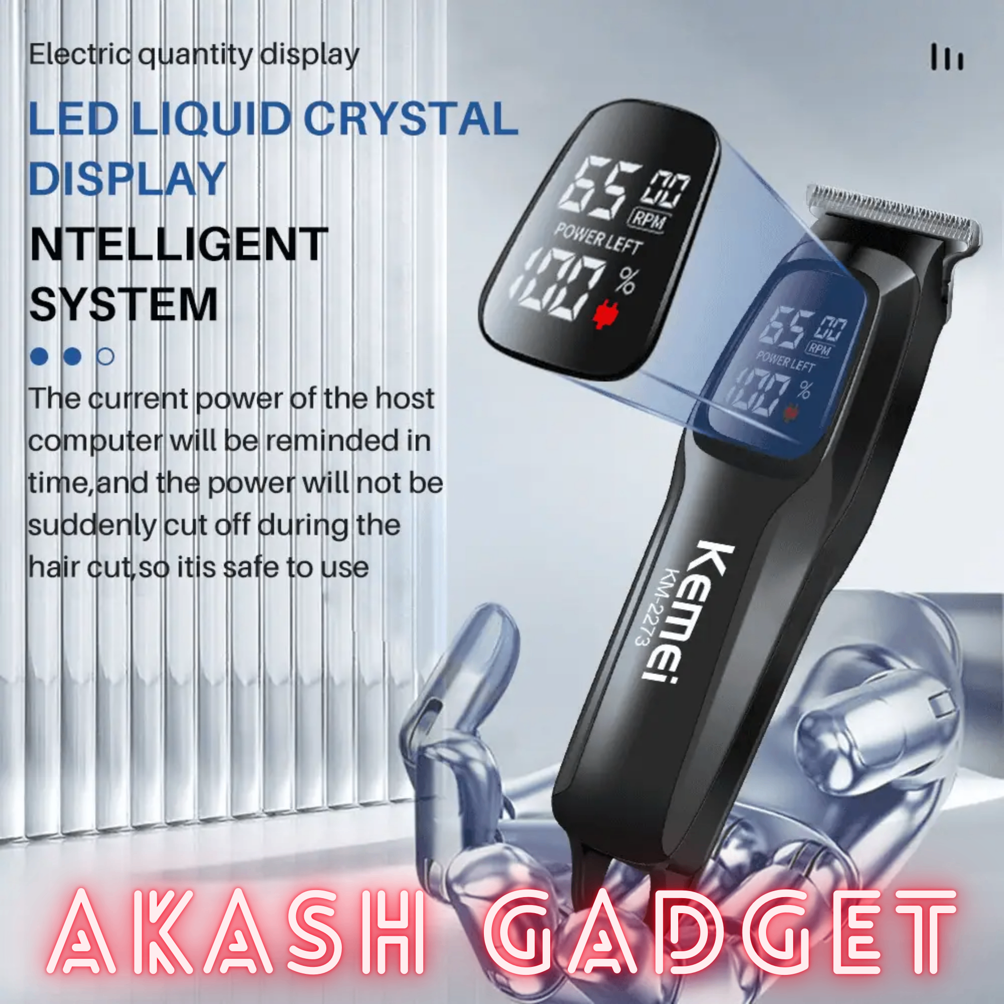 Kemei KM-2273 Hair Clipper and Beard Trimmer for Men_img_10