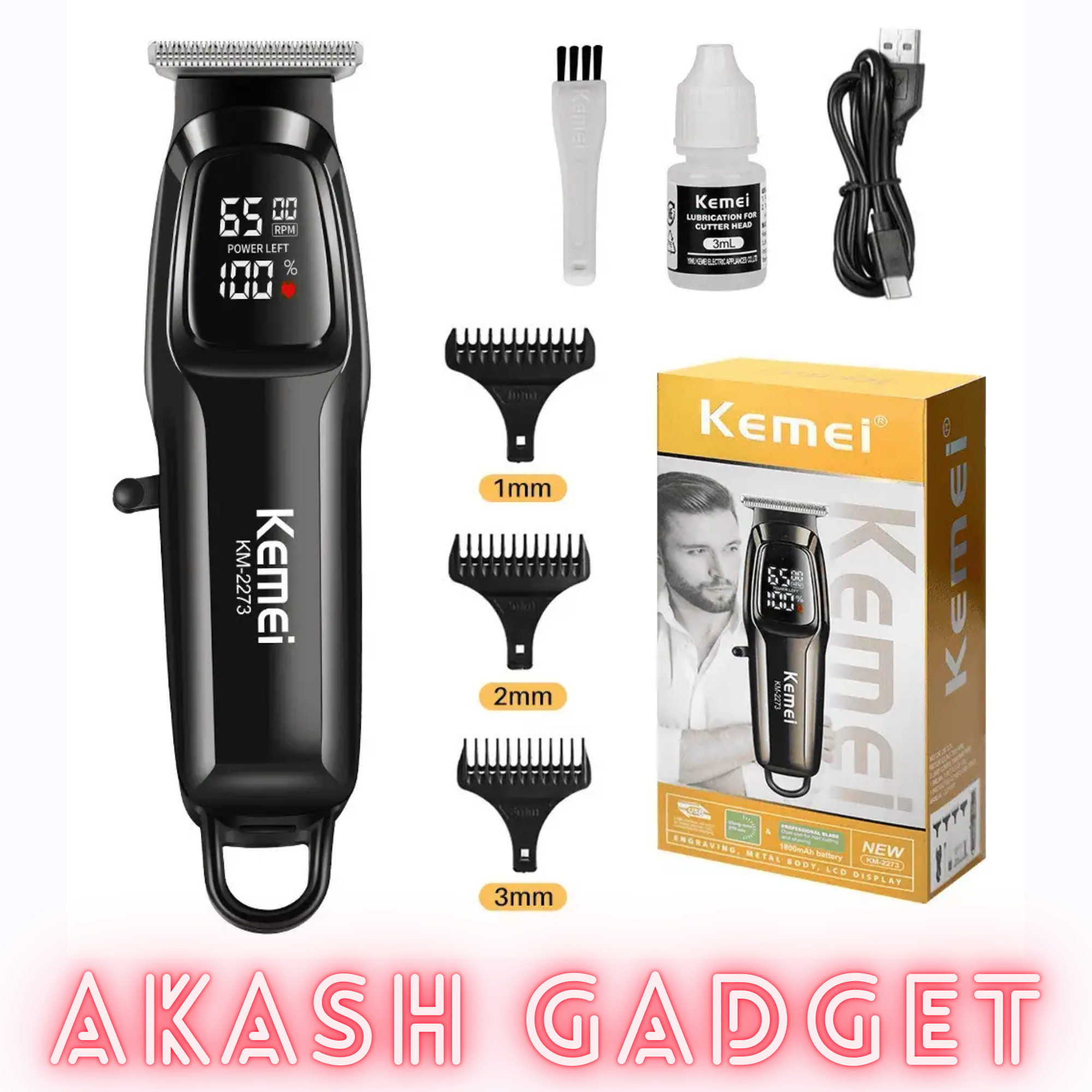 Kemei KM-2273 Hair Clipper and Beard Trimmer for Men_img_12