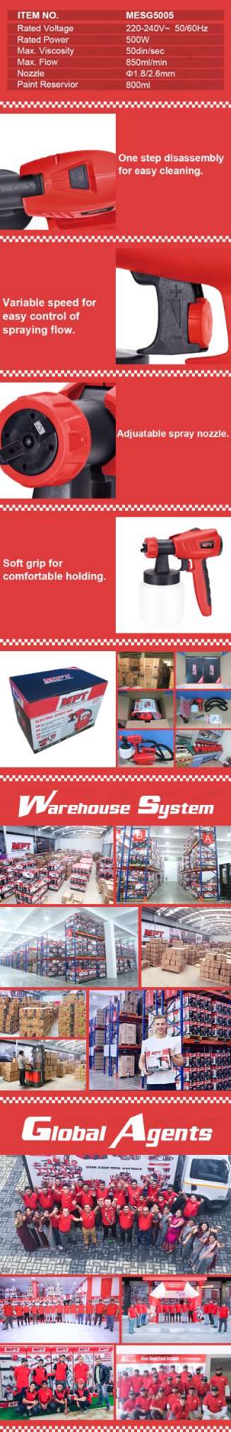 MPT MESG5005 Electric Spray Machine Gun 500W, 800ml Model: MESG5005_img_2