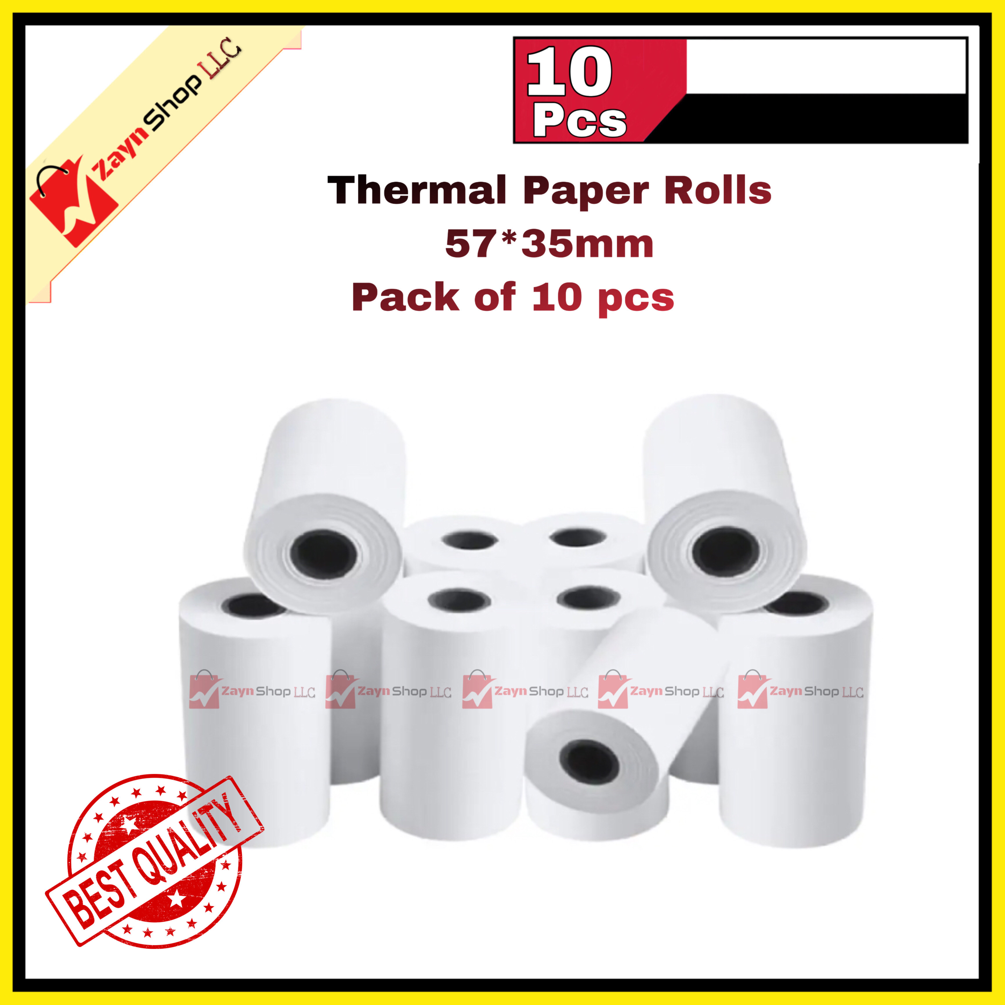 Thermal Paper Rolls 57*35mm 10 pcs for 58mm POS Printer, Receipt Printer, Mini Thermal Printer White_img_0