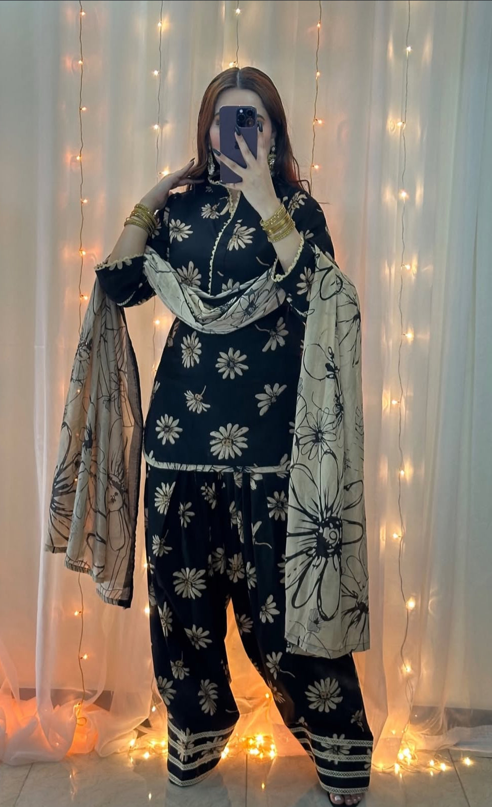 Trendy Farshi Shalwar With Matching Dupatta Three Piece Set_img_4