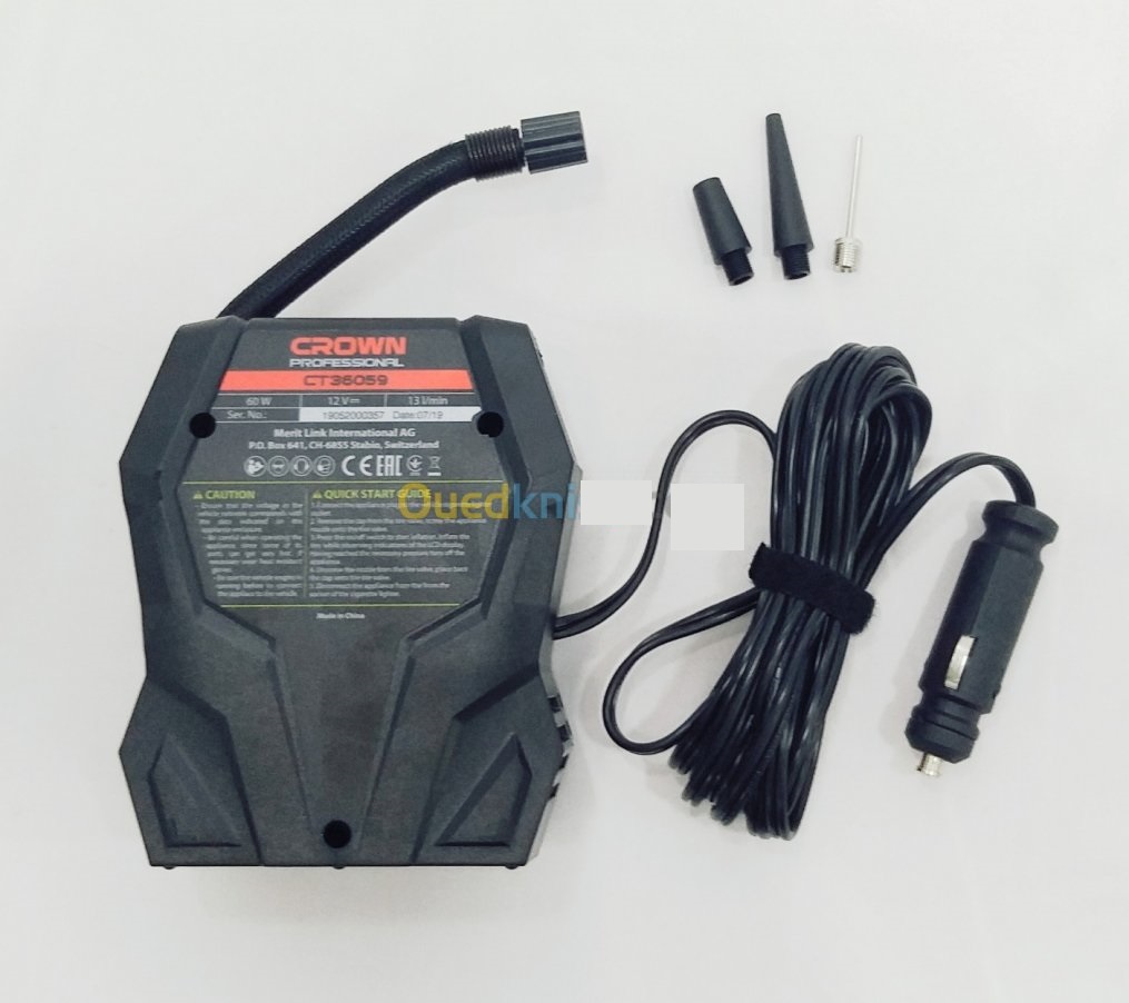 CROWN CT36059 Professional Vehicle Compressor, 12V, 60W, 10.34bar, 13L/min; CT36059_img_1
