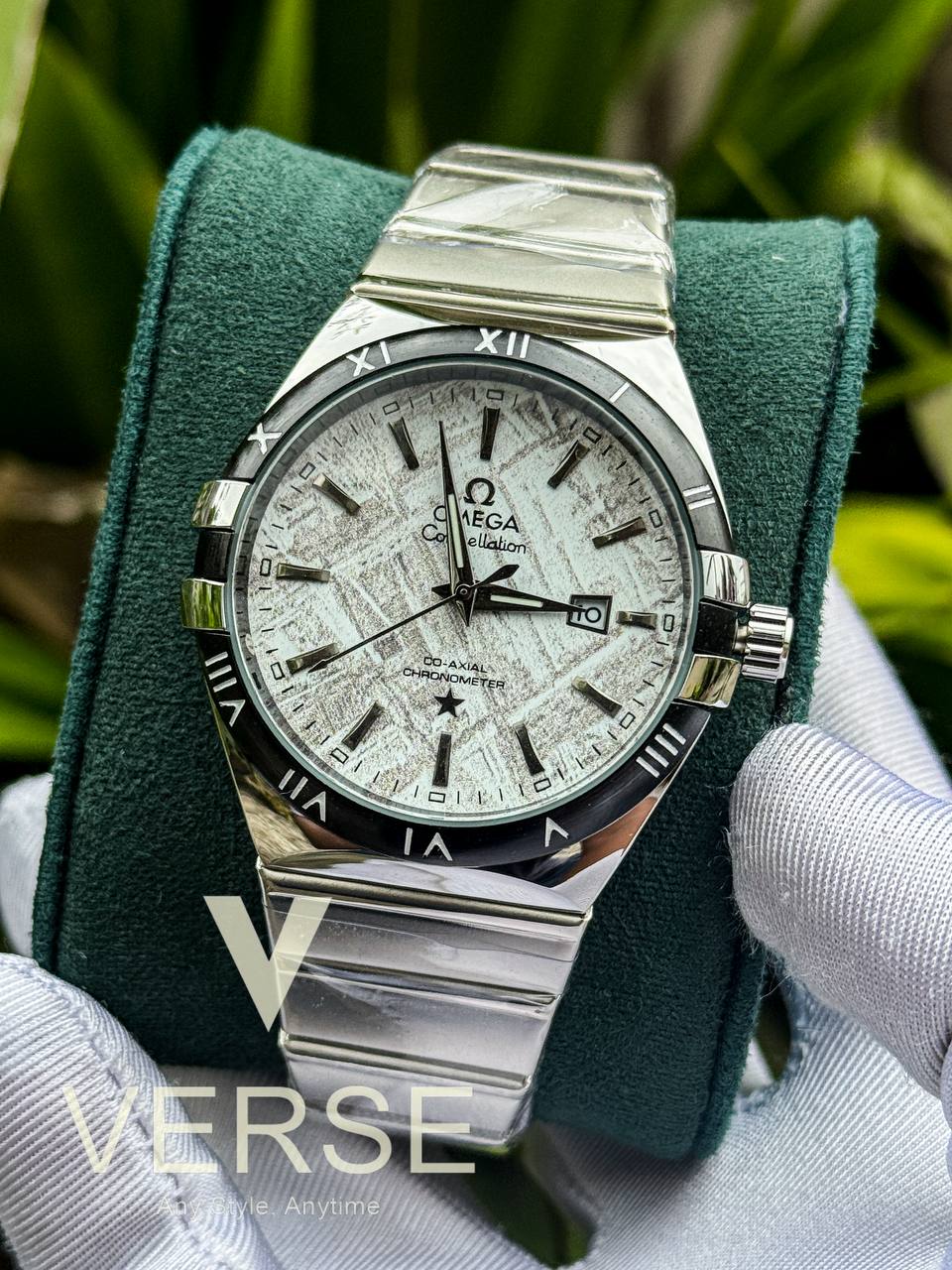Omega constellation meteorite white dial sweep