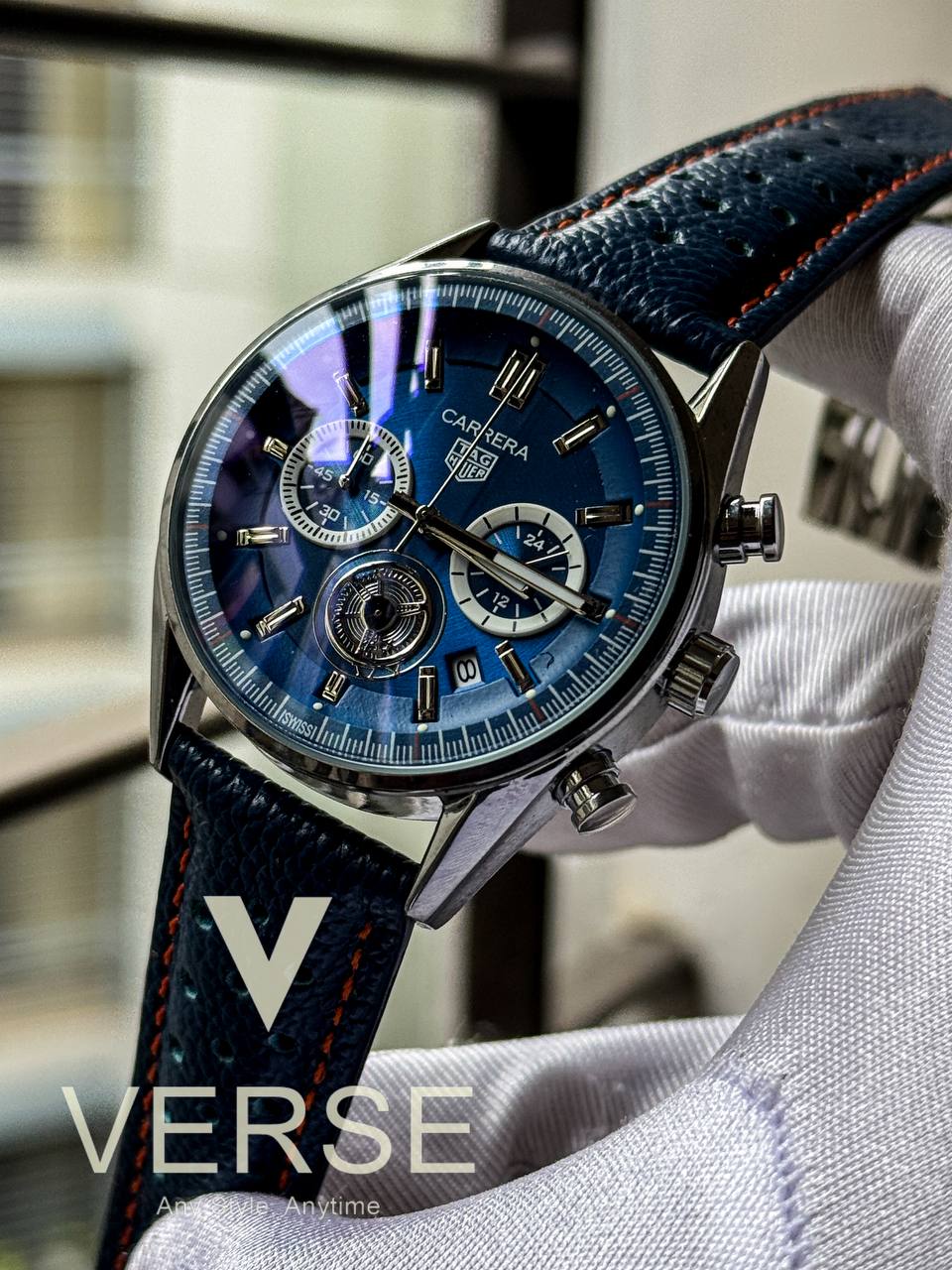 Tag belt 3 chrono blue new