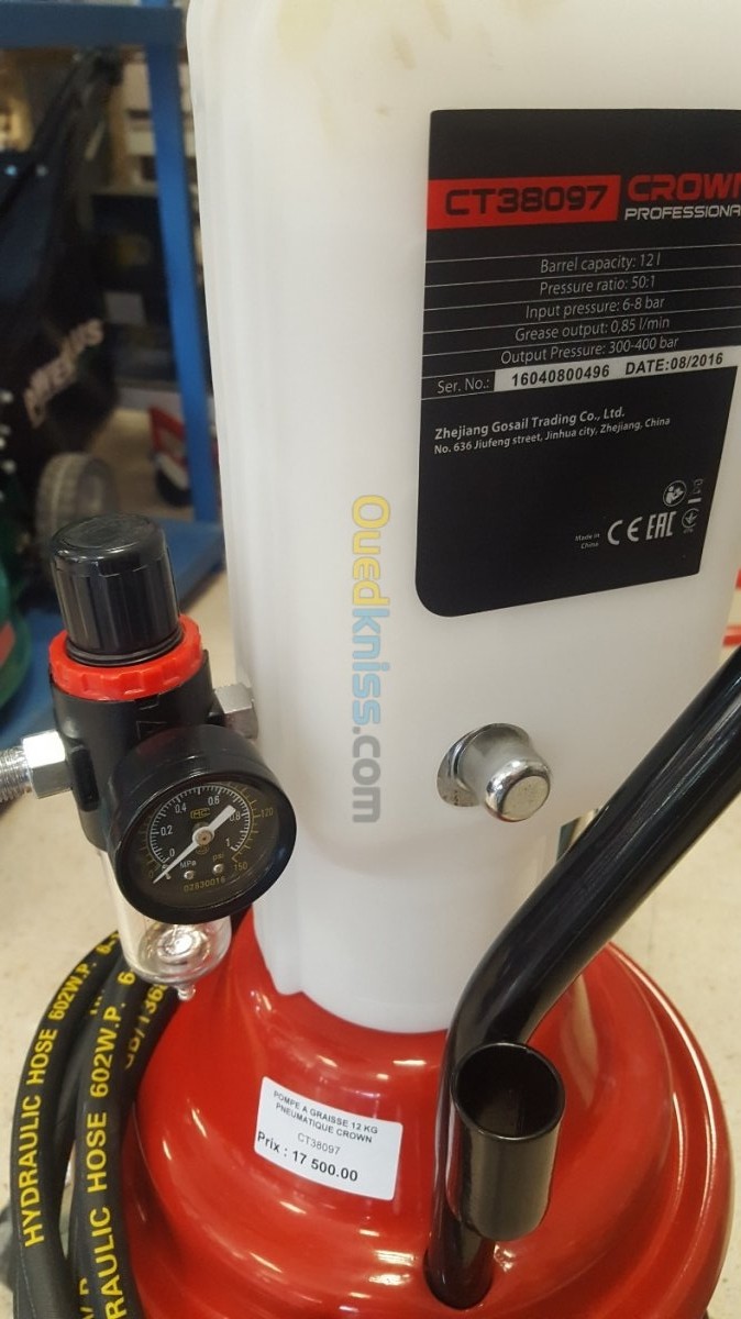 CROWN CT38097 Professional Grease Injector, 12L, 0.6-0.8MPa, 0.85L/min, 50:1; CT38097_img_4