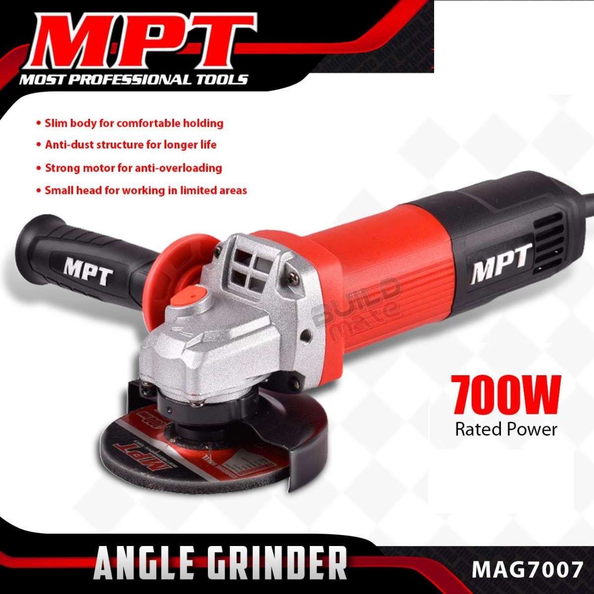 MPT MAG7007 4" Angle Grinder, 700w, 100mm, Rear switch, Model : MAG7007_img_1