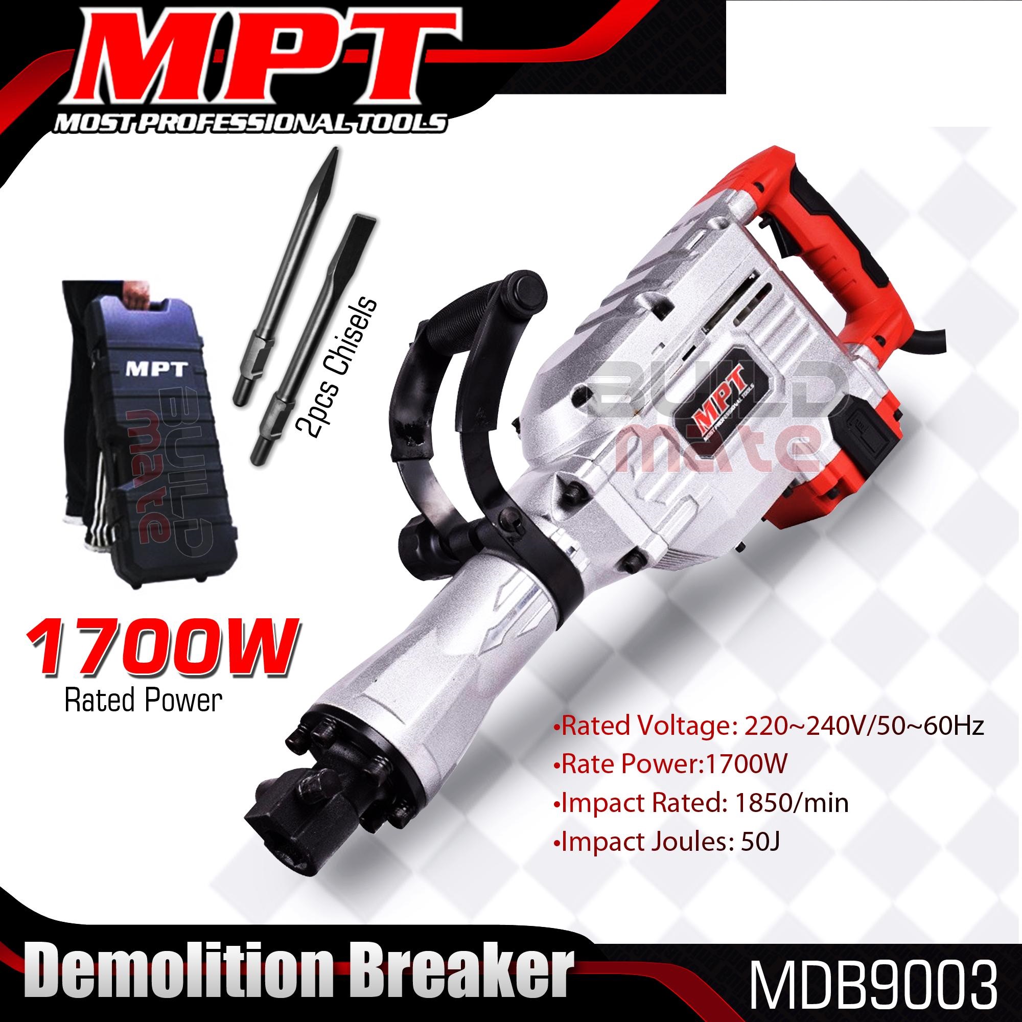 MPT MDB9003 Demolition Breaker, 1700w, 50J, 1850/min, Model: MDB9003_img_2
