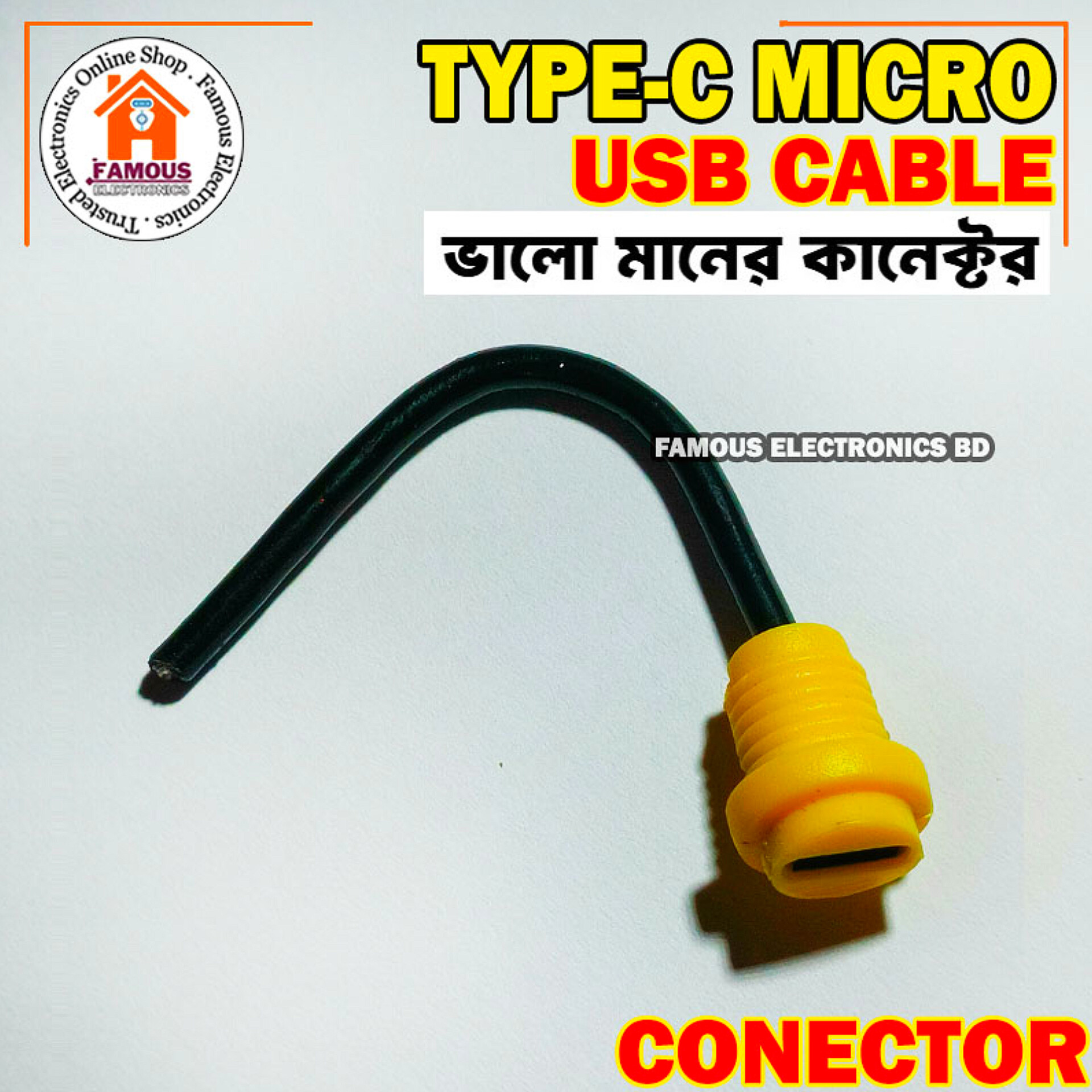 Type-C Female Connector with Attached Wire | USB-C Socket to Open End Cable_img_4