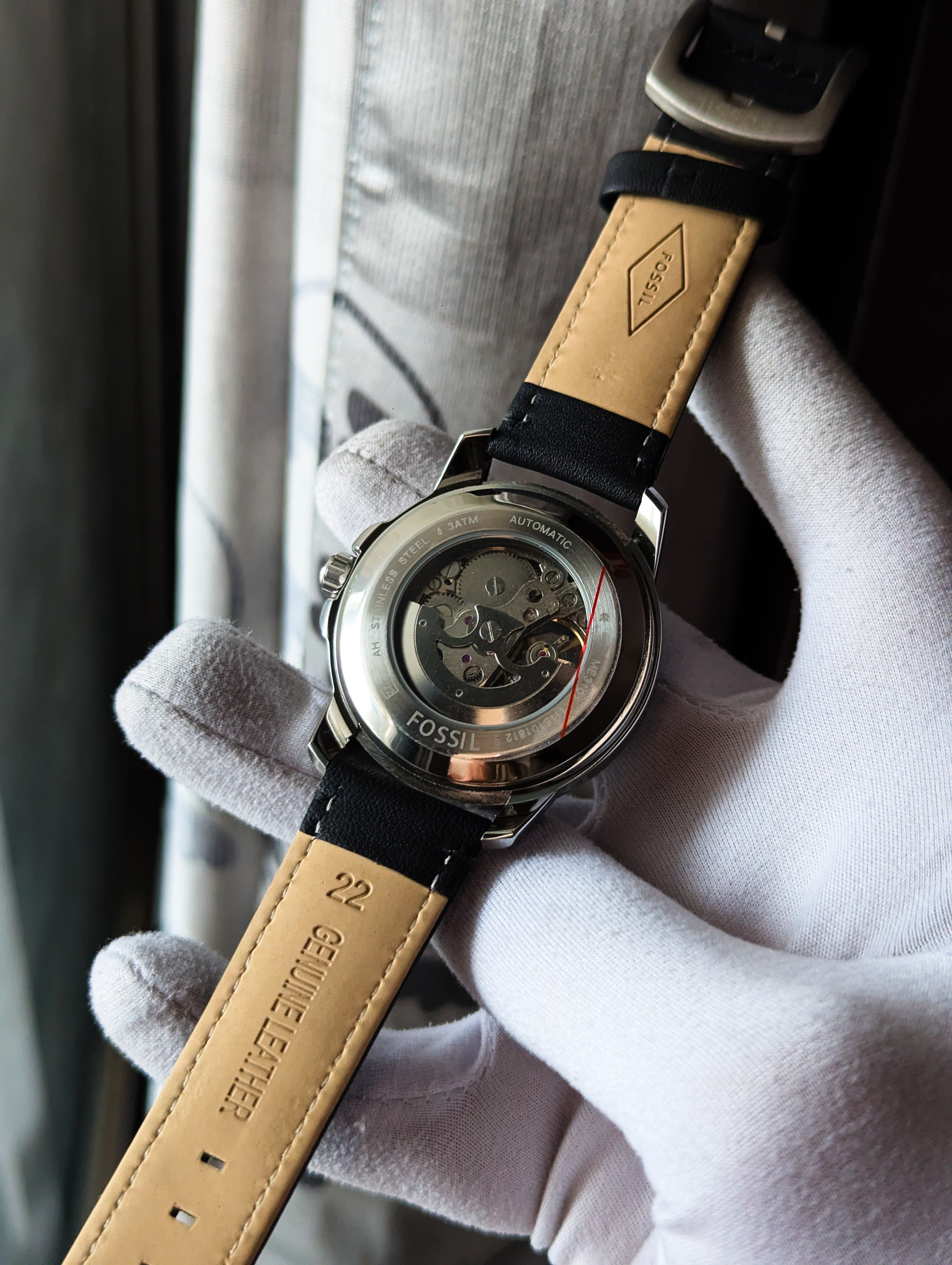 Fossil Leather Strap Mechanical Watch_img_4