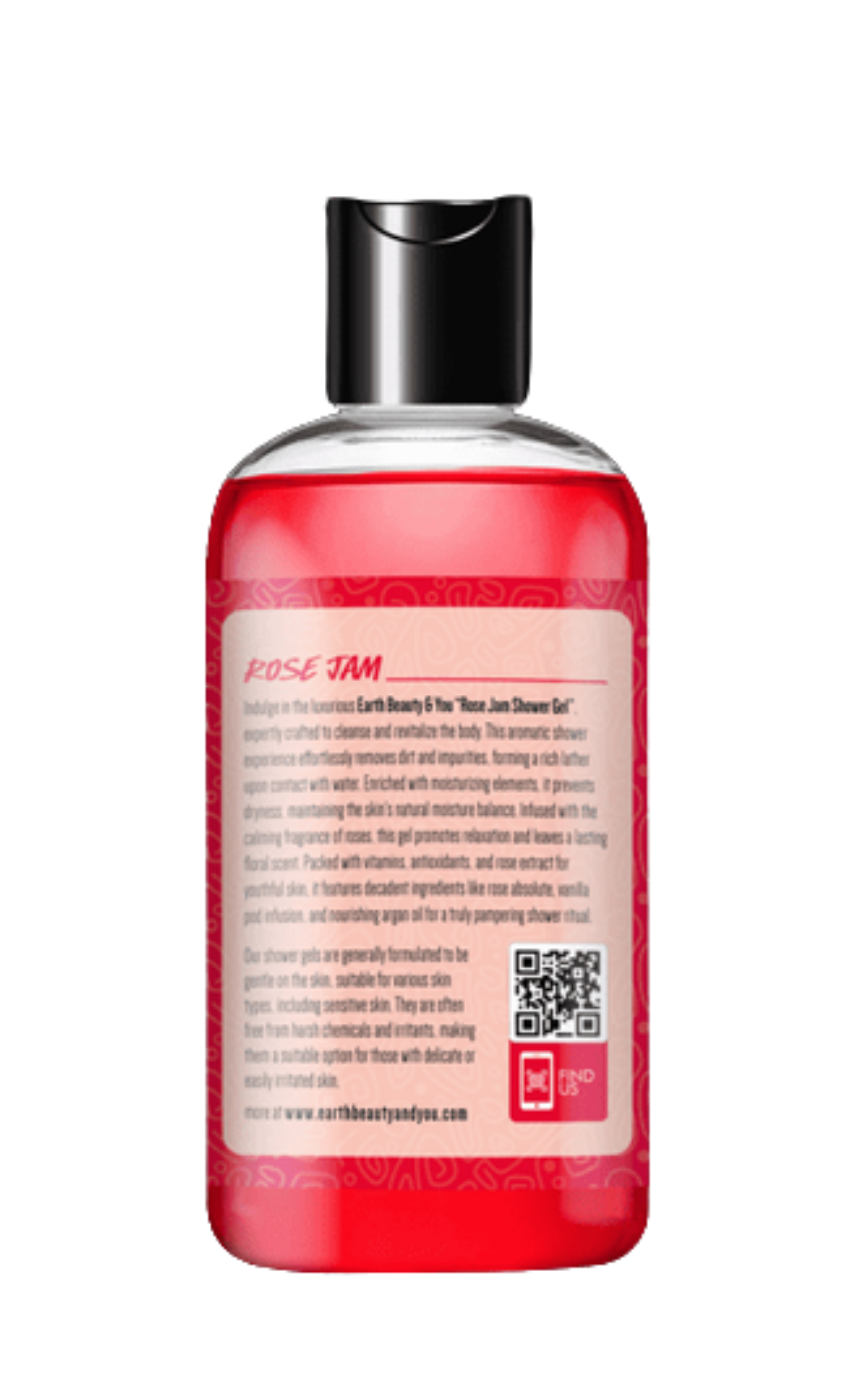 Earth Beauty & You Shower Gel Rose Jam  -380ml - Image 3