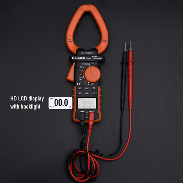 Harden 1000A Digital Clamp Multimeter (Max~1000A) AC DC LCD Display Power Tester Clamp Ampere Meter Digital Clamp Multimeter 661003_img_4