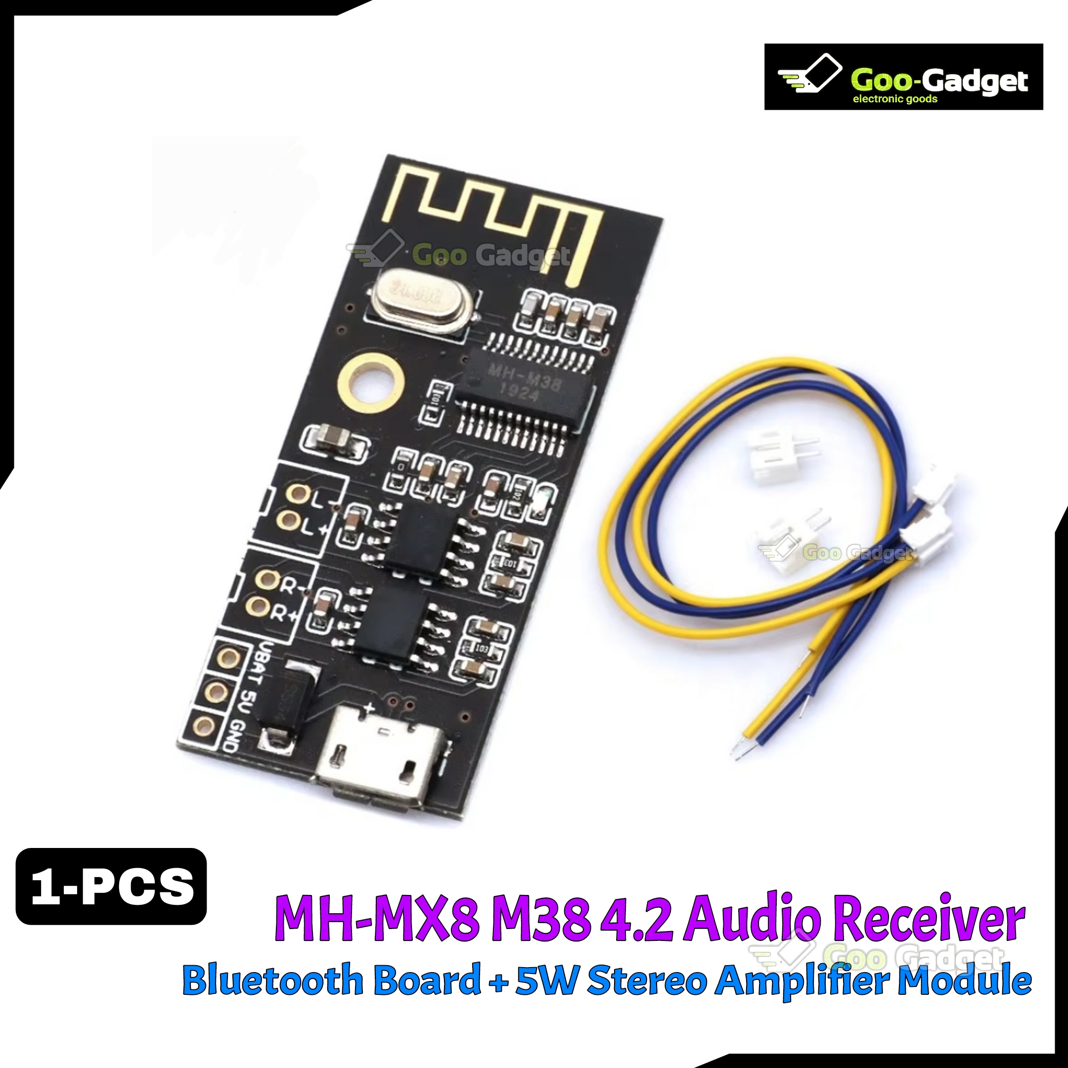 MH-MX8 M38 Bluetooth 4.2 MP3 Audio Receiver Board with Built-in 5W Stereo Amplifier Module