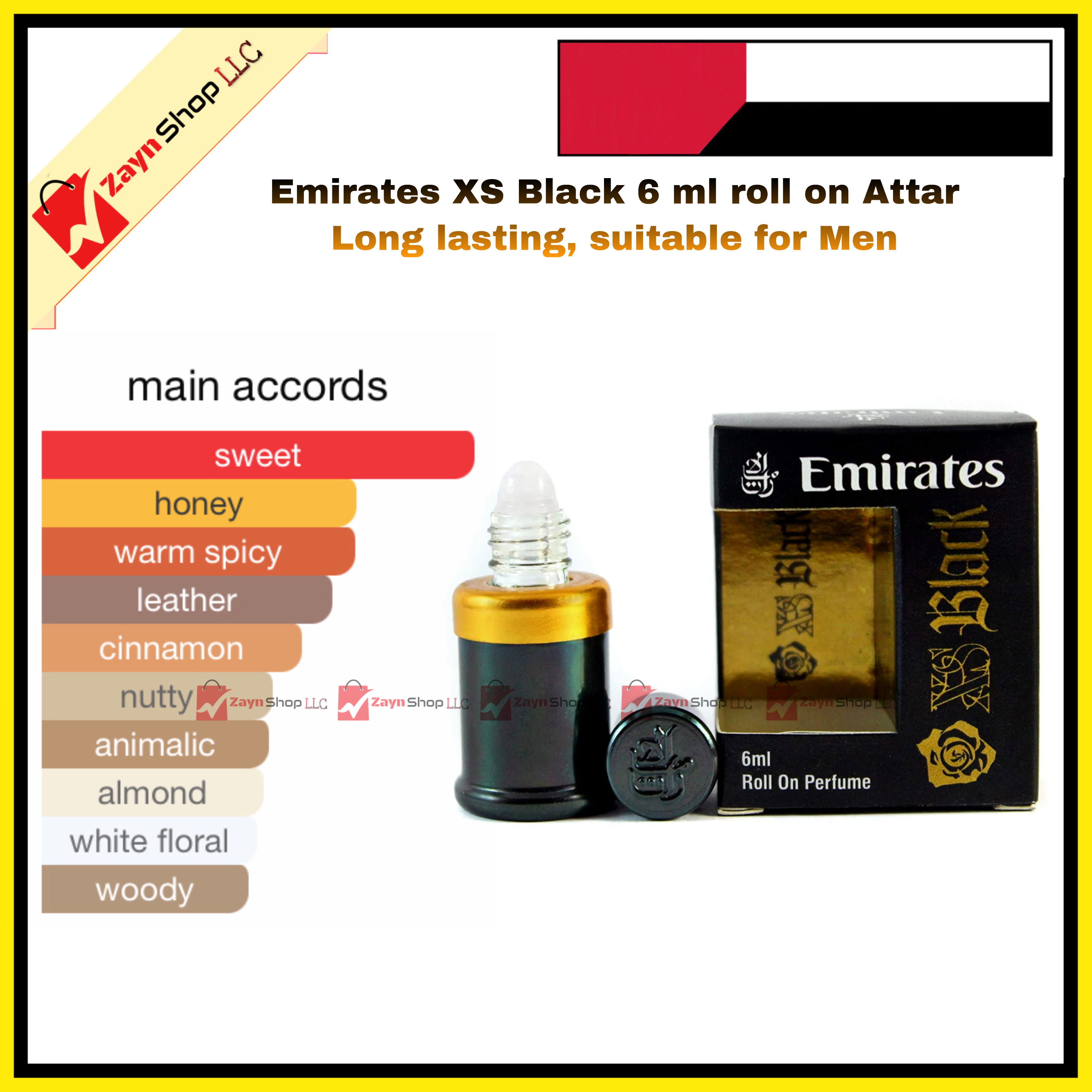 Emirates XS Black 6 ml roll on Attar Light Fragrance Attar long lasting, suitableq for Men_img_0