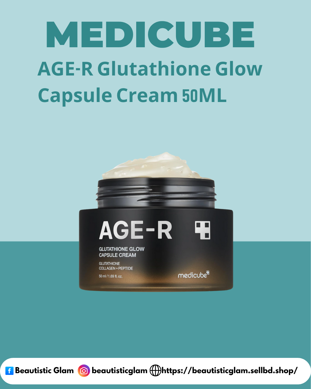 MEDI CUBE AGE-R Glutathione Glow Capsule Cream 50ML