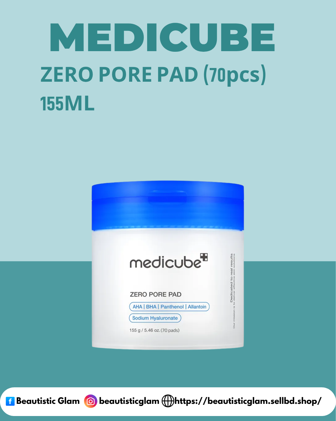 MEDI CUBE ZERO PORE PAD (70pcs) 155ML