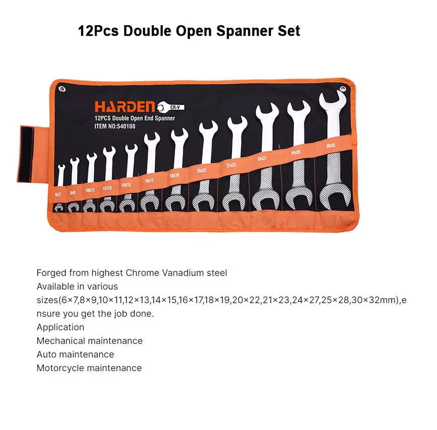 Harden 12Pcs Double Open-end Spanners Set Professional 540108_img_5