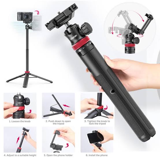 Ulanzi MT-44 Extendable Vlog Tripod With 360° Ball Head (Black)_img_4