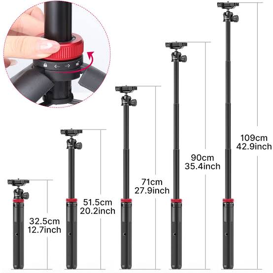 Ulanzi MT-44 Extendable Vlog Tripod With 360° Ball Head (Black)_img_5