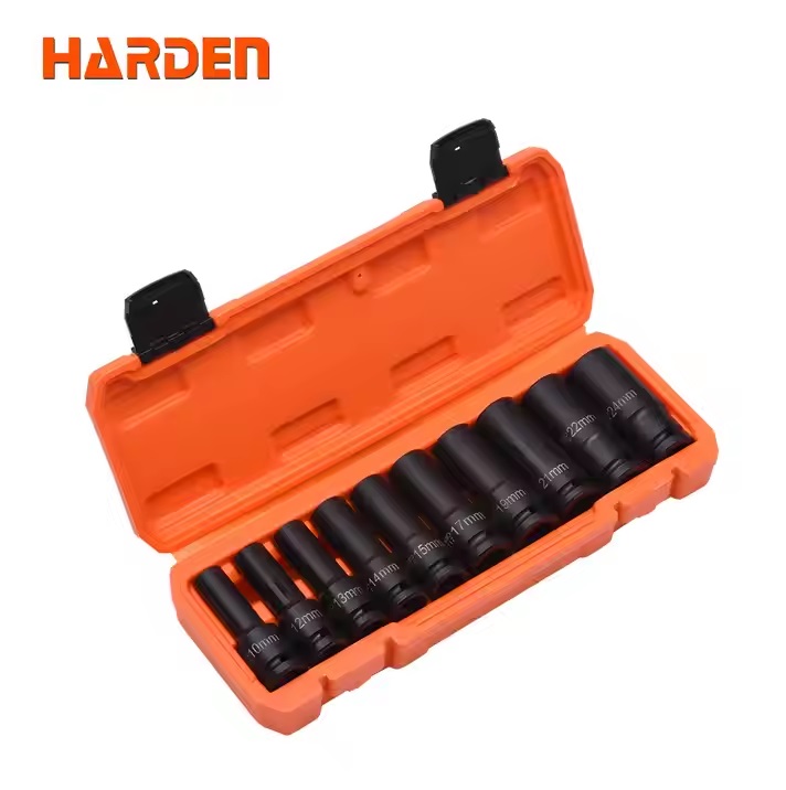 Harden 10Pcs Impact Socket Set, 1/2"Drive, Deep, Industrial quality, Model: 537020