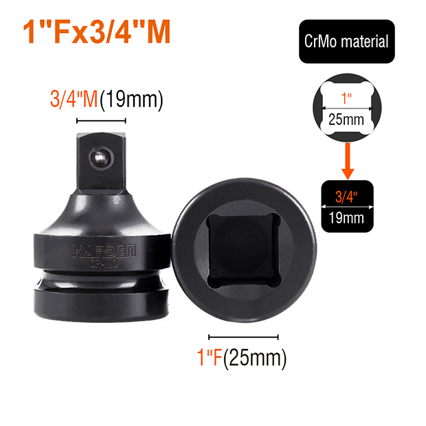 Harden 8Pcs 1/2 Inch Adapter Impact Socket Set 537028_img_1