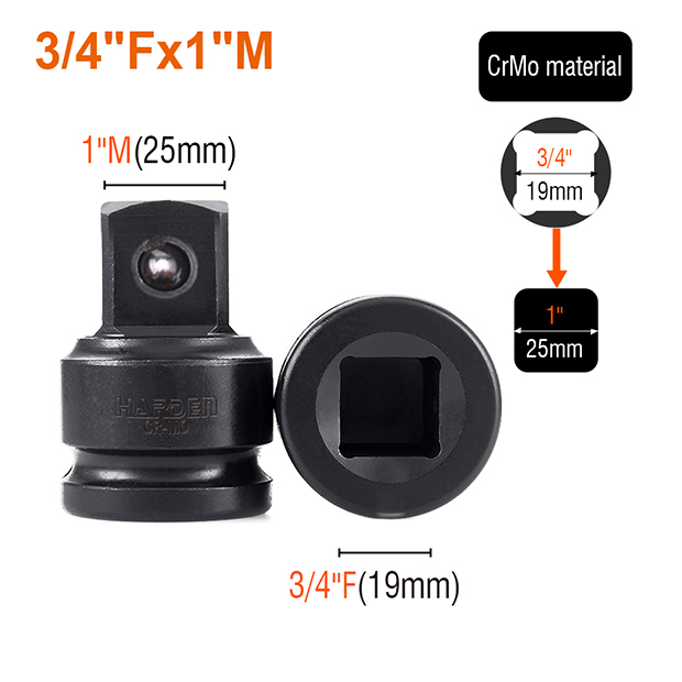 Harden 8Pcs 1/2 Inch Adapter Impact Socket Set 537028_img_2