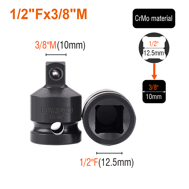 Harden 8Pcs 1/2 Inch Adapter Impact Socket Set 537028_img_5