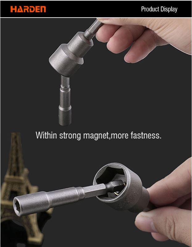 HARDEN 3Pcs Magnetic Nut Drivers Socket ( 8mm | 10mm ) Roofing Socket 45mm Long 550612 | 550614_img_2