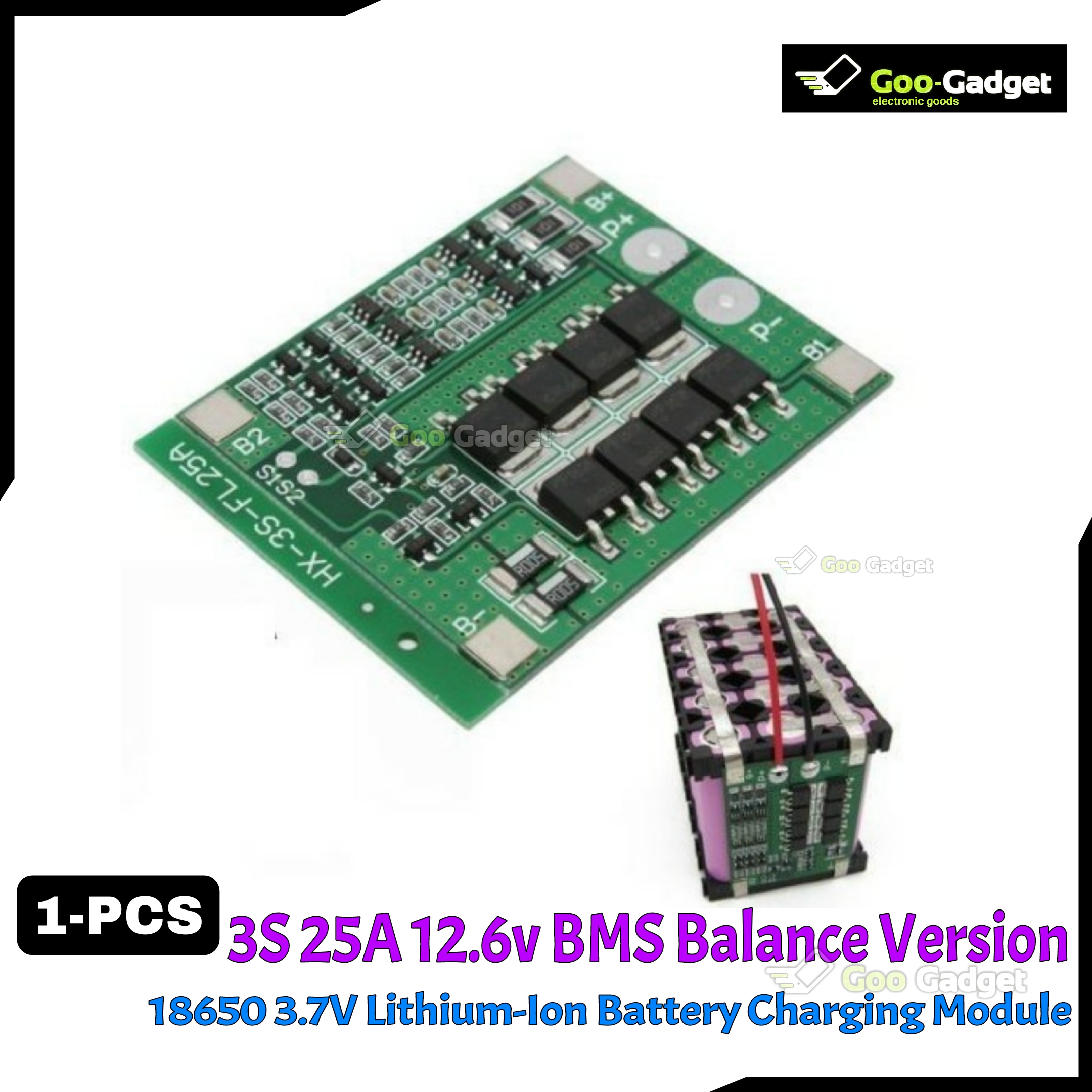3S 25A 12V 18650 Lithium Battery Protection Board | Balance Version, Li-ion BMS for Battery Safety & Efficiency