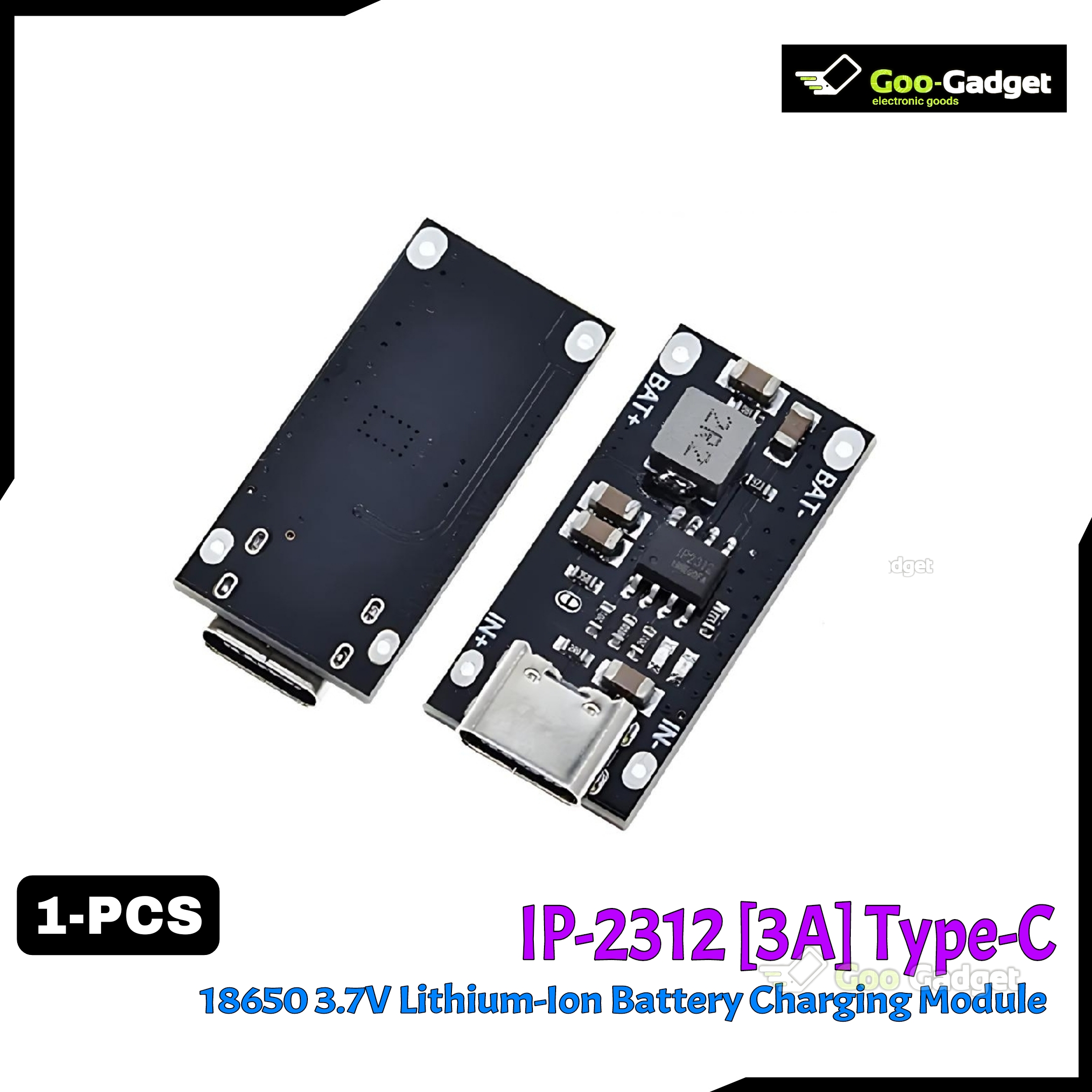 IP2312 QC 3.0 Type-C Fast Charging Board | 3A Lithium Battery 18650 Charging Module