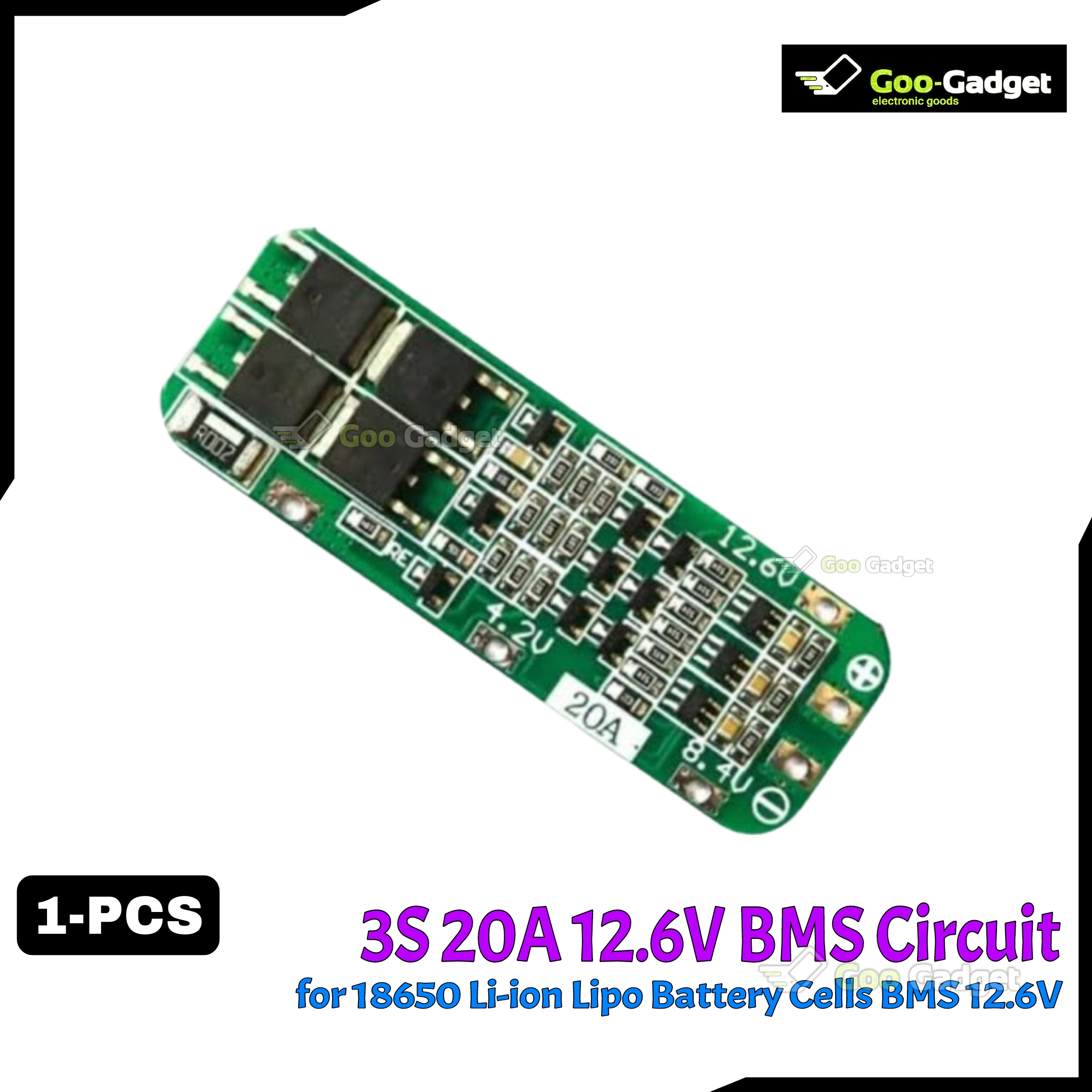 3S 20A 12V 18650 Lithium-Ion Battery Charger Protection Board | BMS Module for Lithium Battery