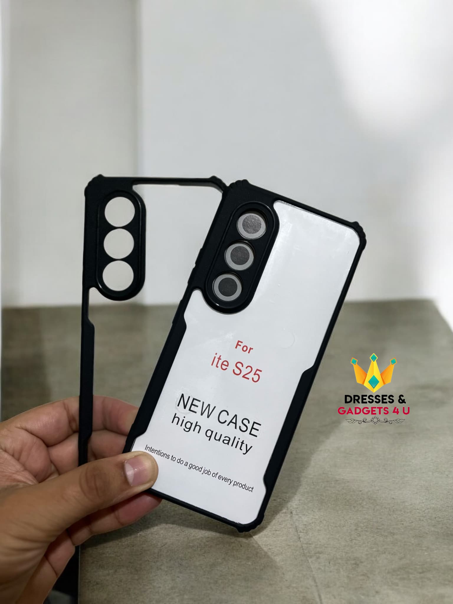 Itel S25 Back Cover Hard Tranaparent Shock Prof Case