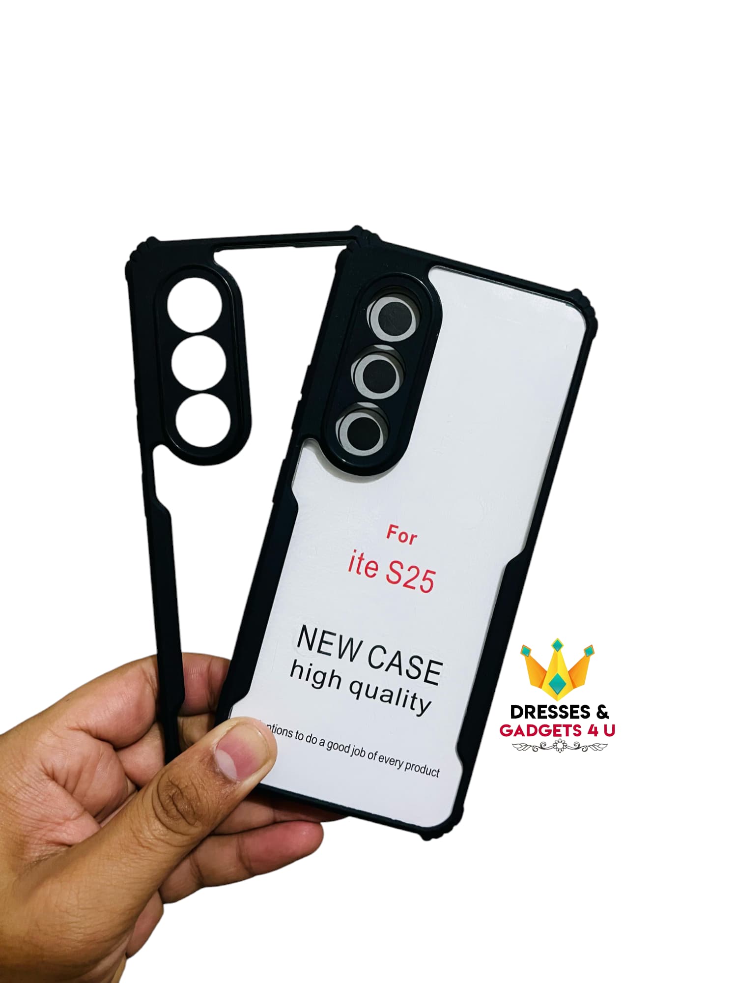 Itel S25 Back Cover Hard Tranaparent Shock Prof Case_img_1